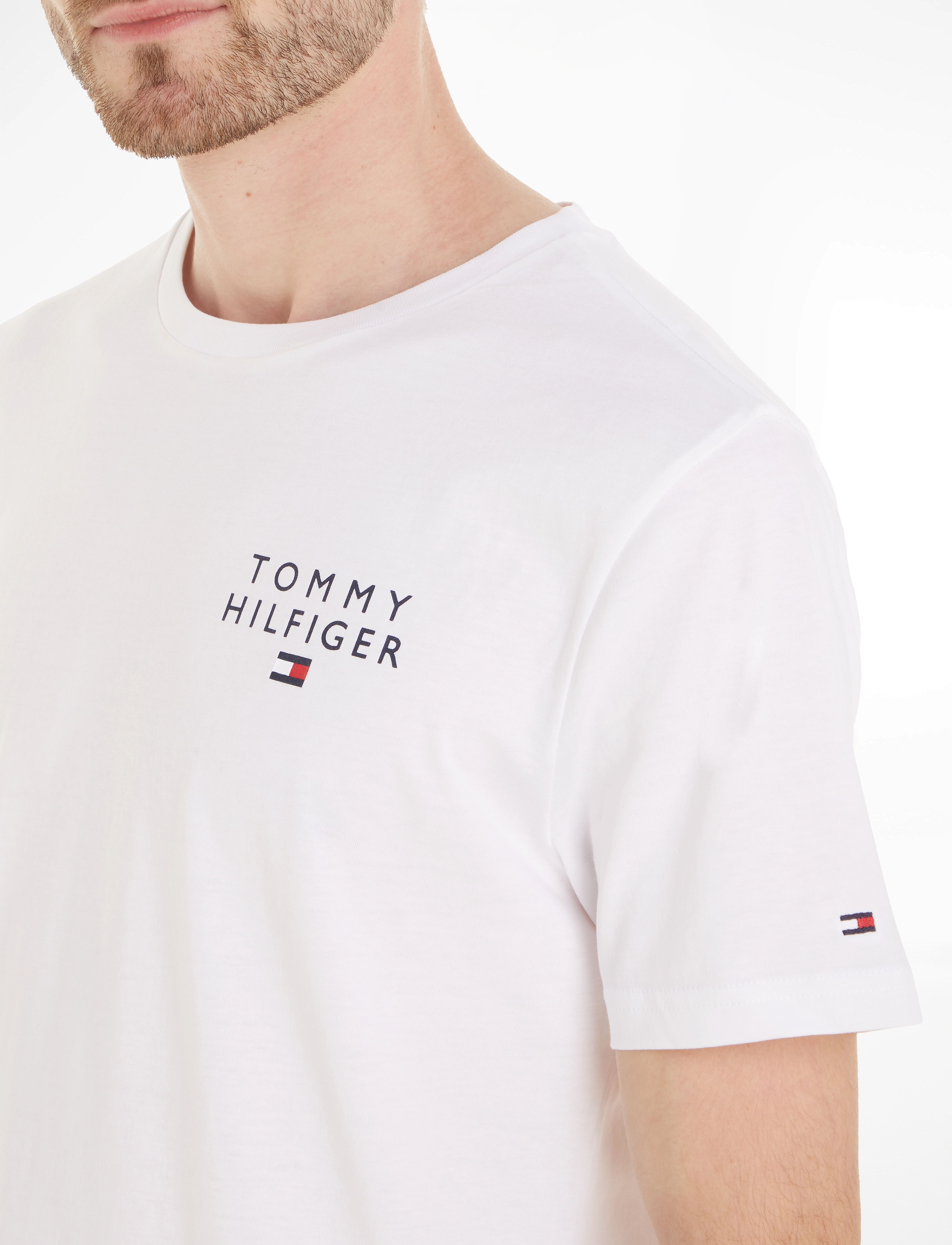 Tommy Hilfiger - CN SS TEE LOGO - kortærmede t-shirts - white - 4