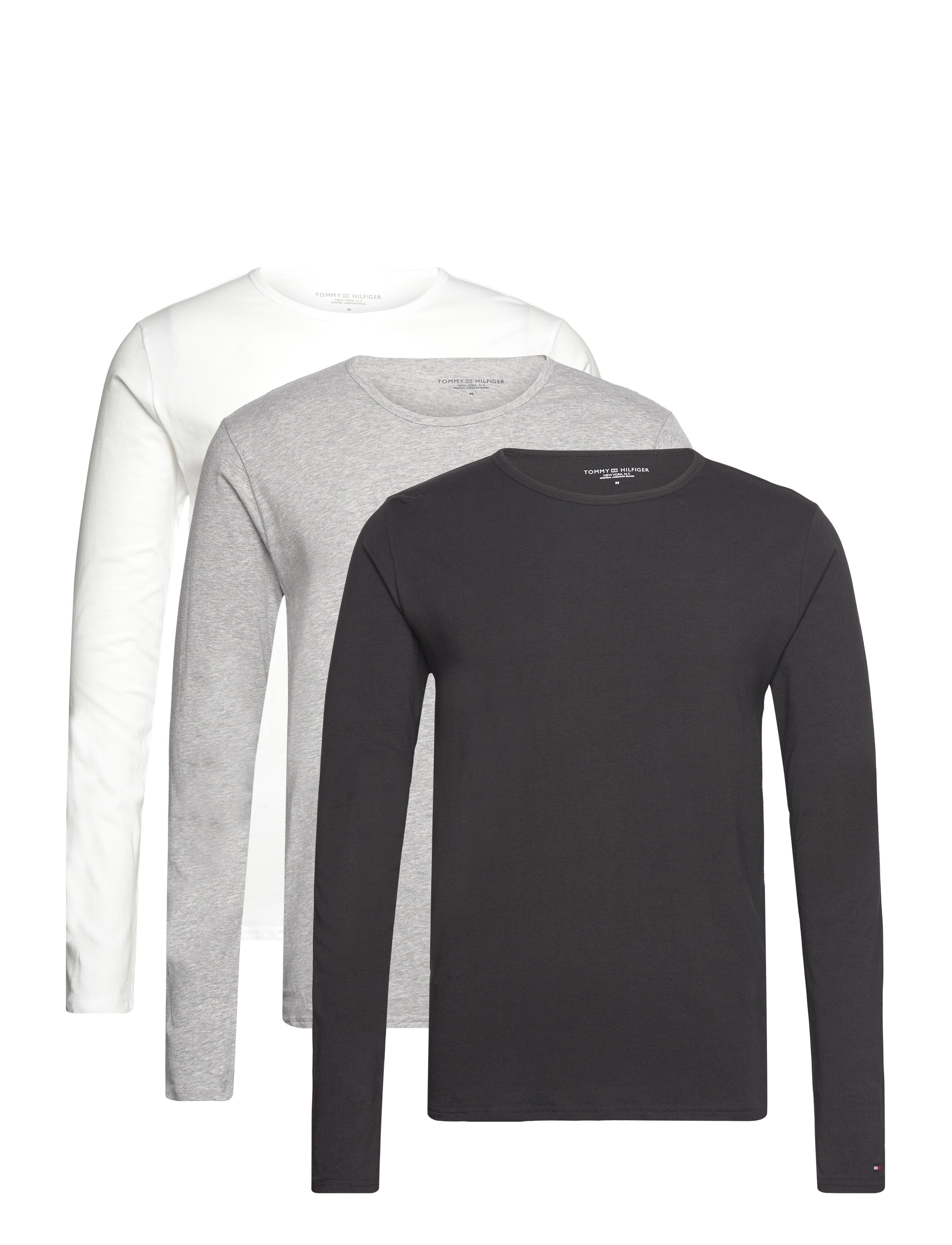 Tommy Hilfiger 3P LS Tee - Tommy Hilfiger - BLACK WHITE GREY HEATHER / black