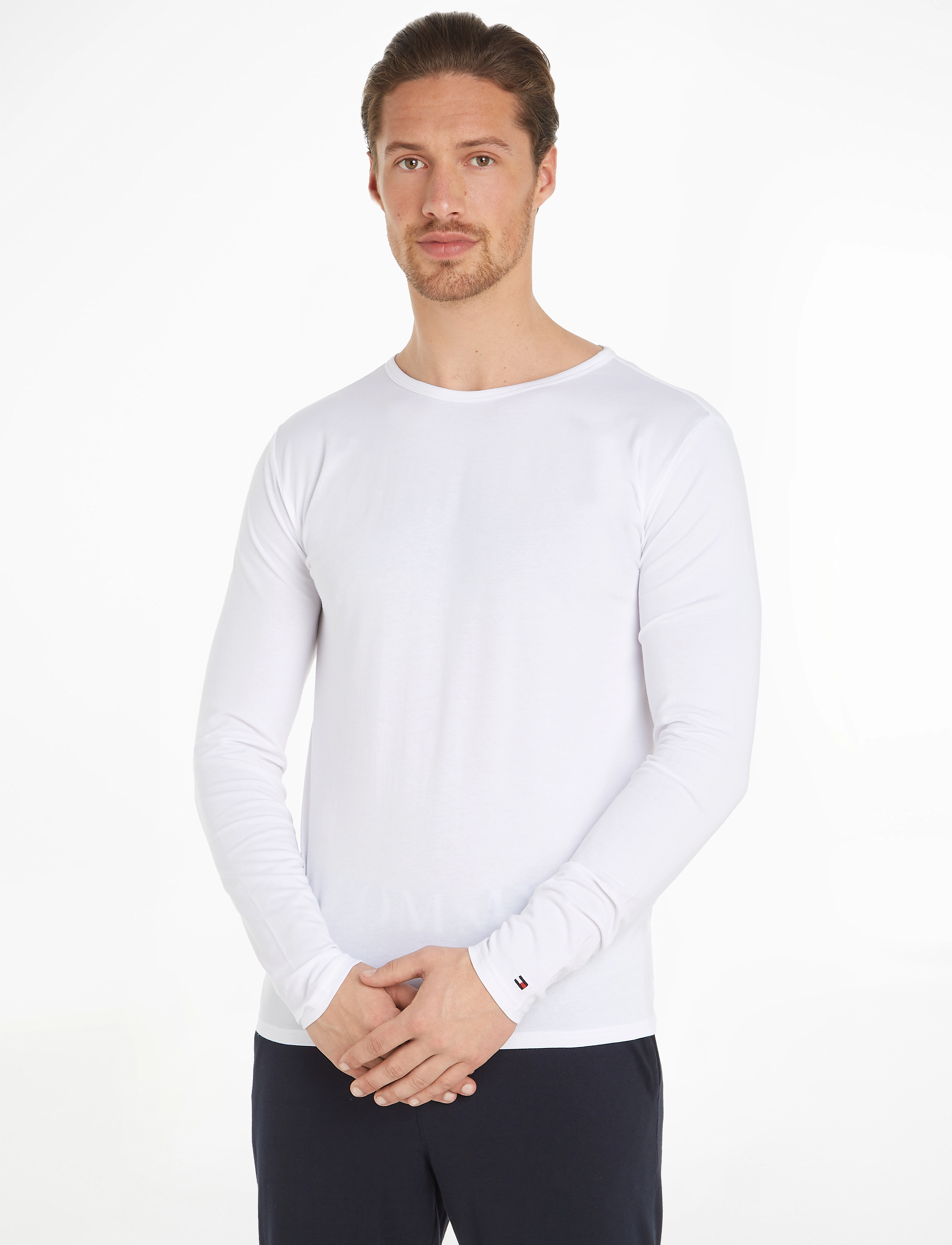 Tommy Hilfiger 3P LS Tee - T-Shirts - BLACK WHITE GREY HEATHER / black