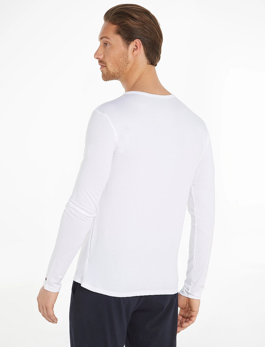 Tommy Hilfiger - 3P LS Tee - langærmede t-shirts - black white grey heather - 2