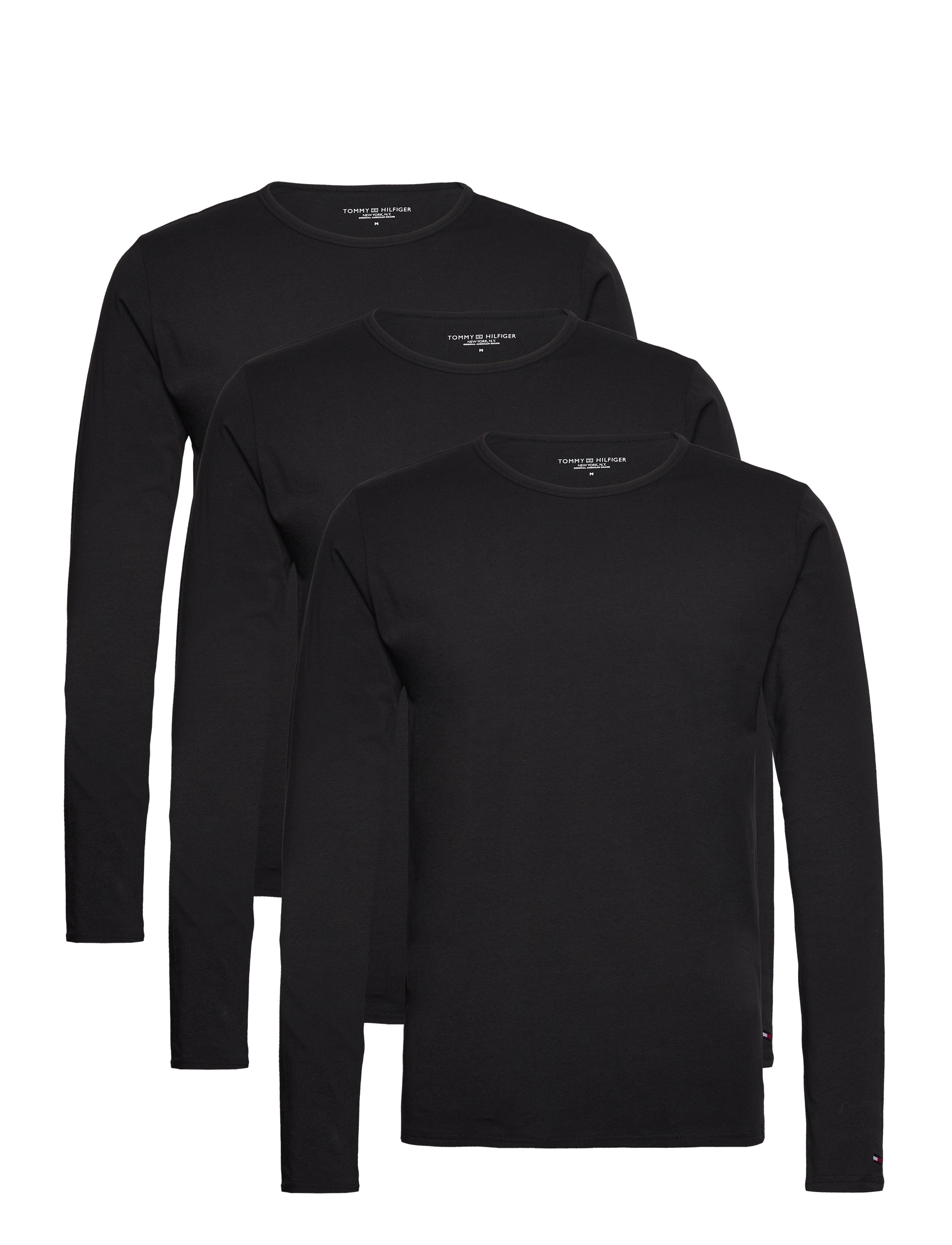 Tommy Hilfiger 3P LS Tee - Basic T-Shirts - BLACK  BLACK  BLACK / black