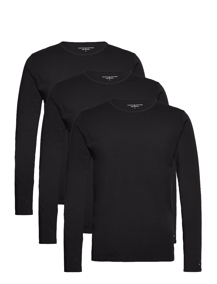 Tommy Hilfiger - 3P LS Tee - langärmelige t-shirts - black black black - 0