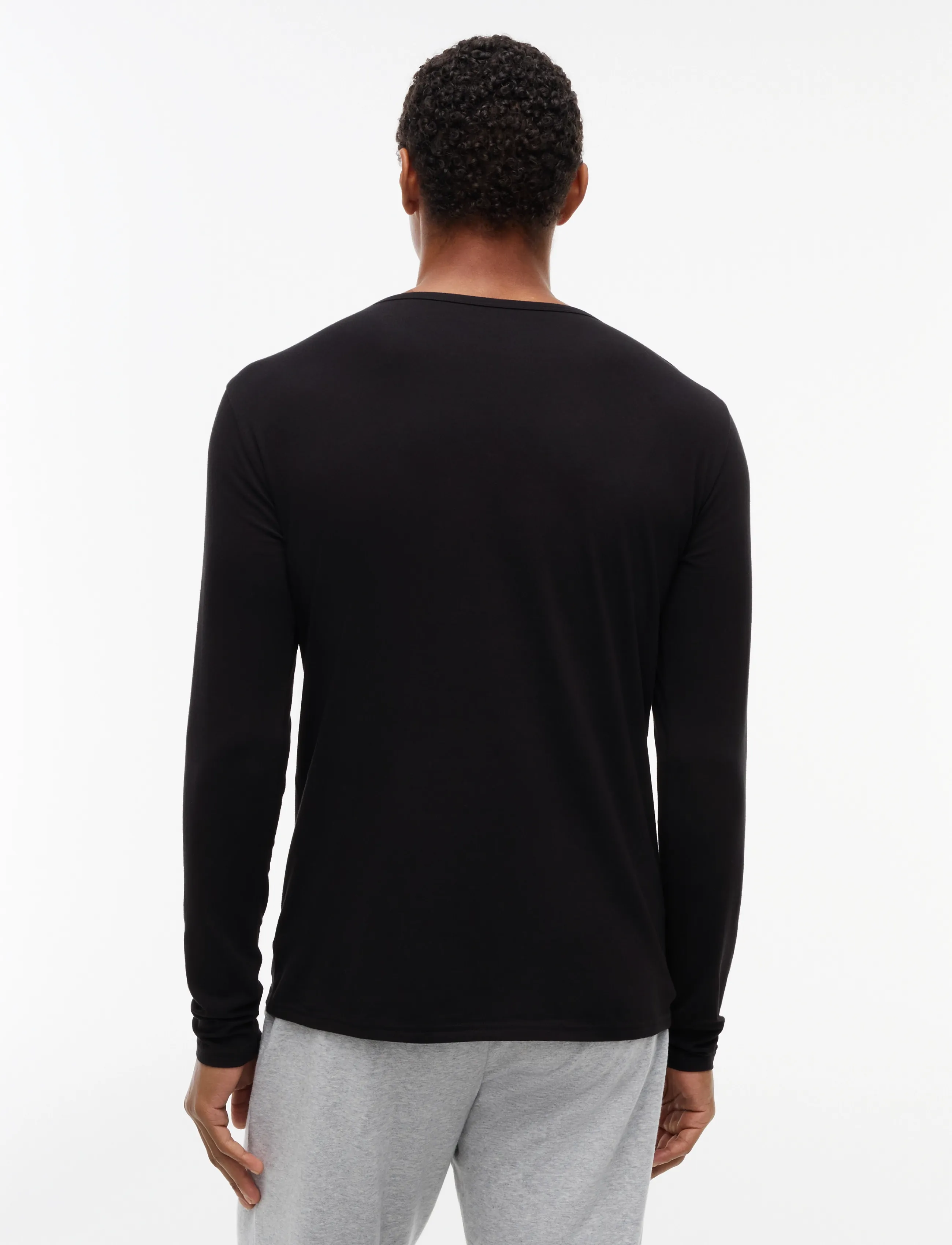 Tommy Hilfiger - 3P LS Tee - langärmelige t-shirts - black  black  black - 2