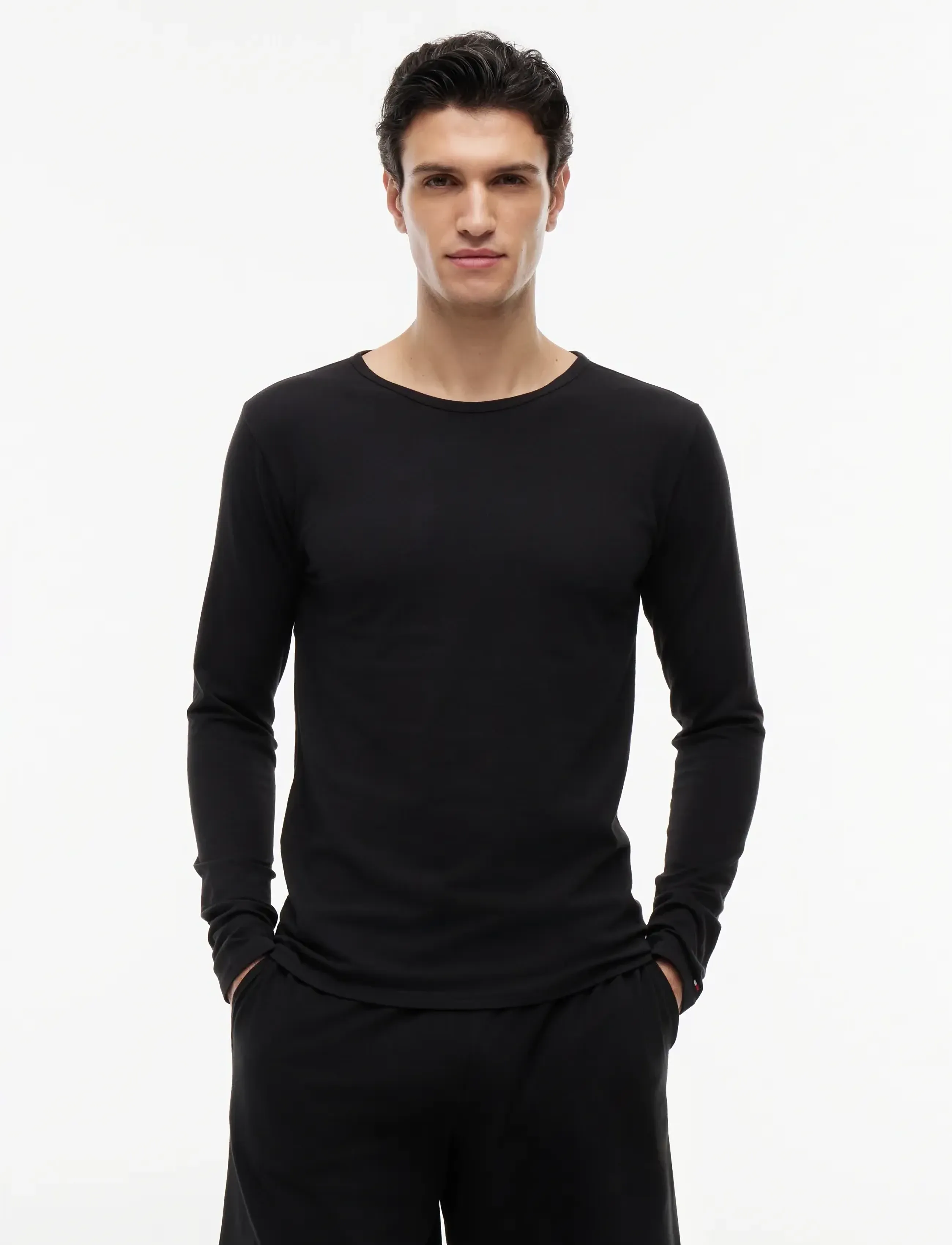 Tommy Hilfiger - 3P LS Tee - long-sleeved t-shirts - black  black  black - 4