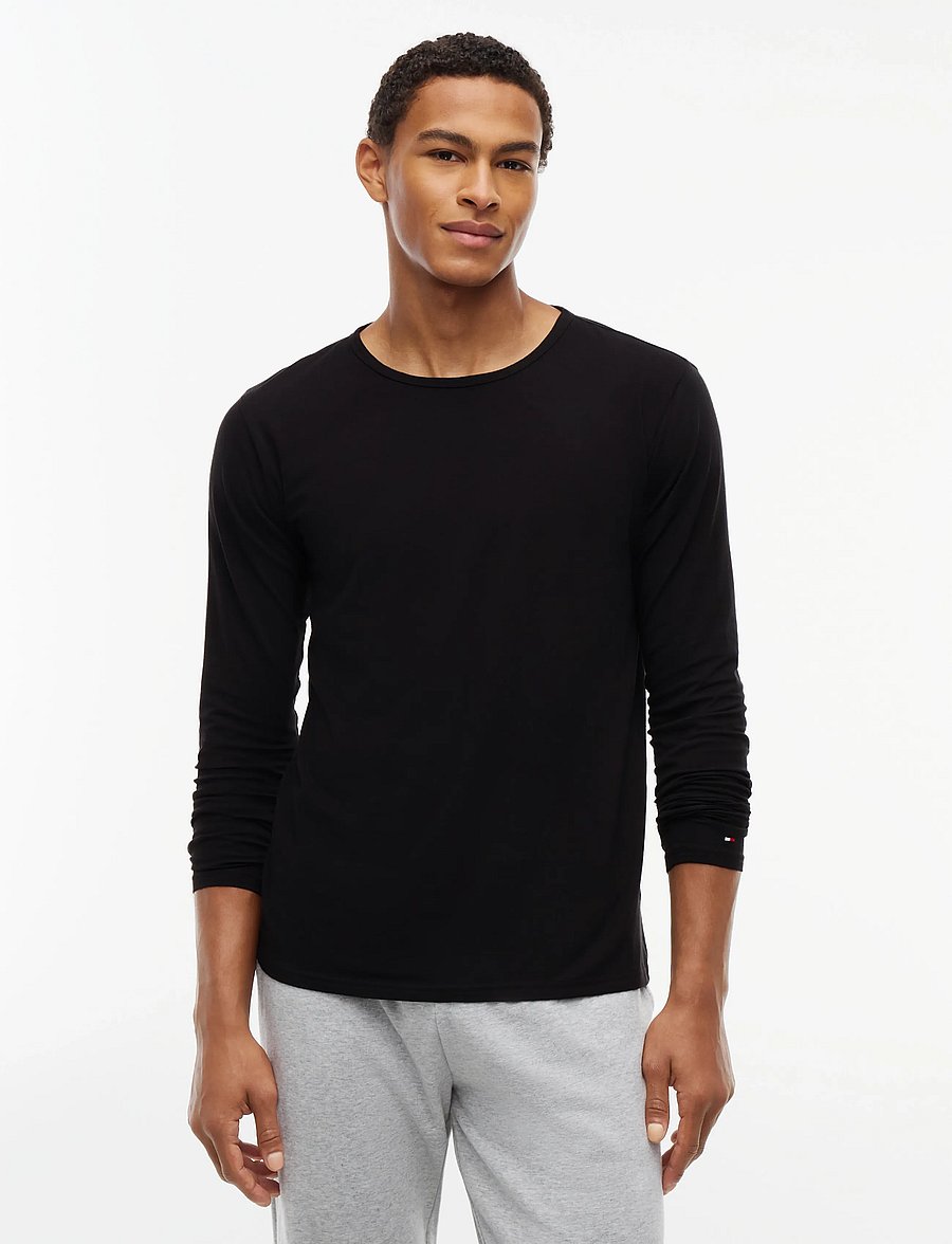 Tommy Hilfiger - 3P LS Tee - langärmelige t-shirts - black black black - 3
