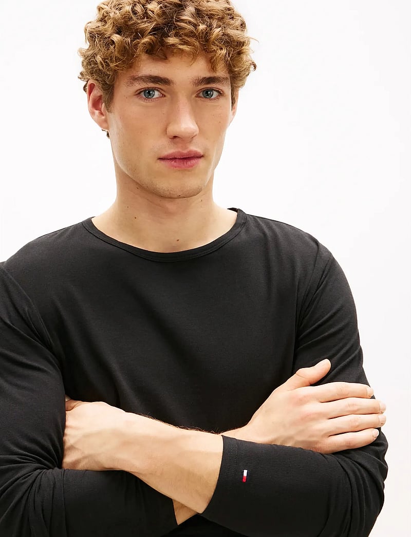 Tommy Hilfiger - 3P LS Tee - långärmade t-shirts - black black black - 5