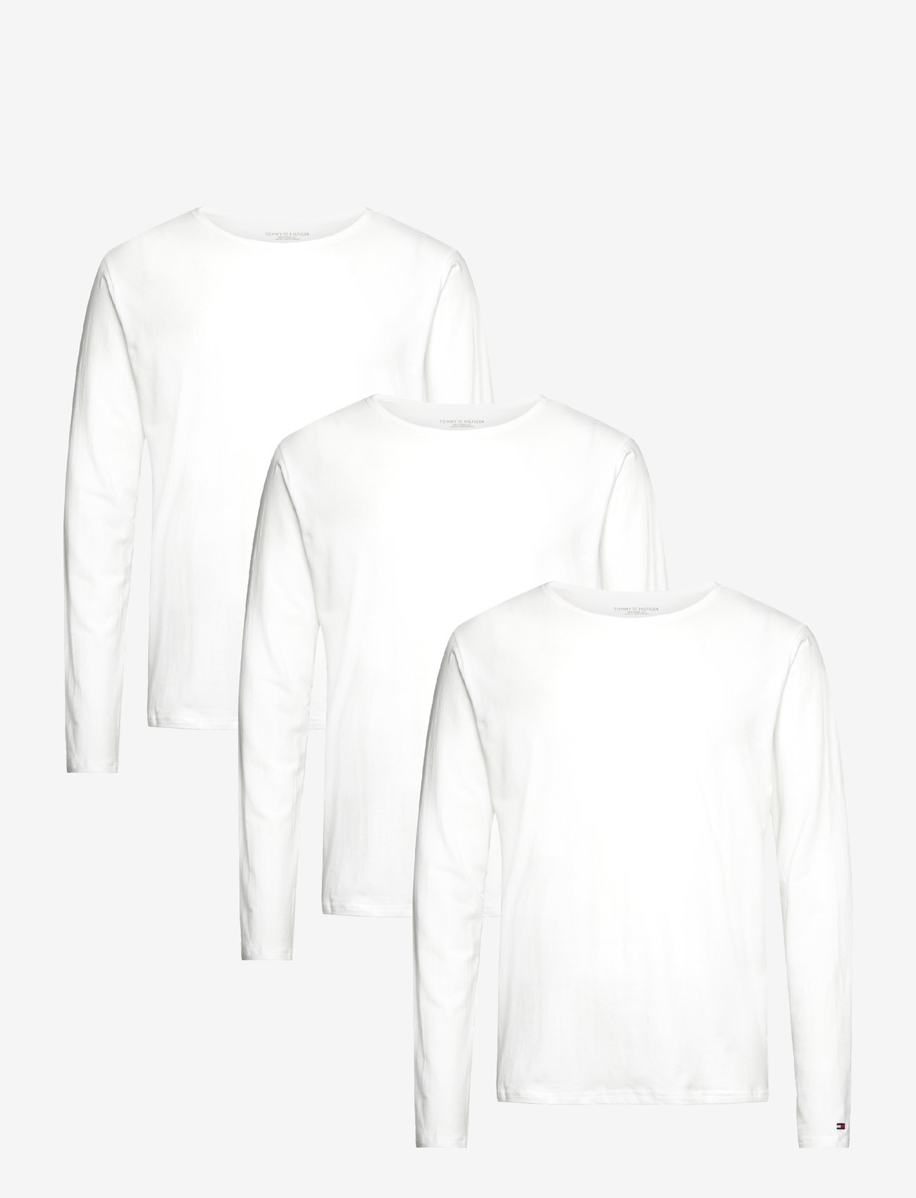 Tommy Hilfiger - 3P LS Tee - långärmade t-shirts - white white white - 1