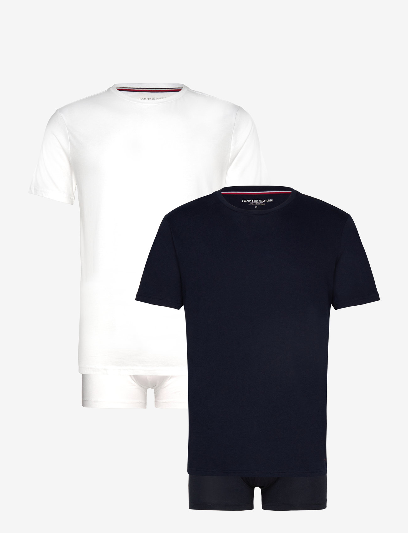 Tommy Hilfiger - 3P TRUNK & 2P TEE SET - nattøj sæt - white/desert sky - 1