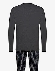 Tommy Hilfiger - LS PRINT PJ JERSEY SELF FAB WB - pyjamas - dark gry ht/ logo pinstripe dst sky - 1