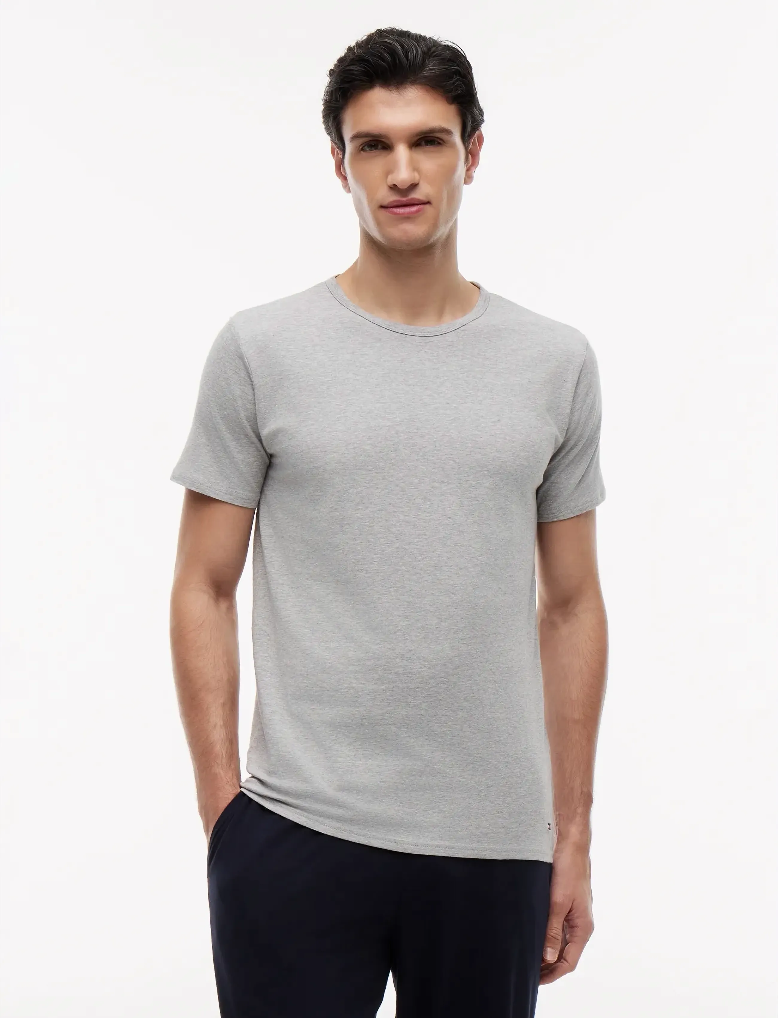 Tommy Hilfiger - STRETCH CN TEE SS 3PACK - multipack t-shirts - black white grey heather - 1