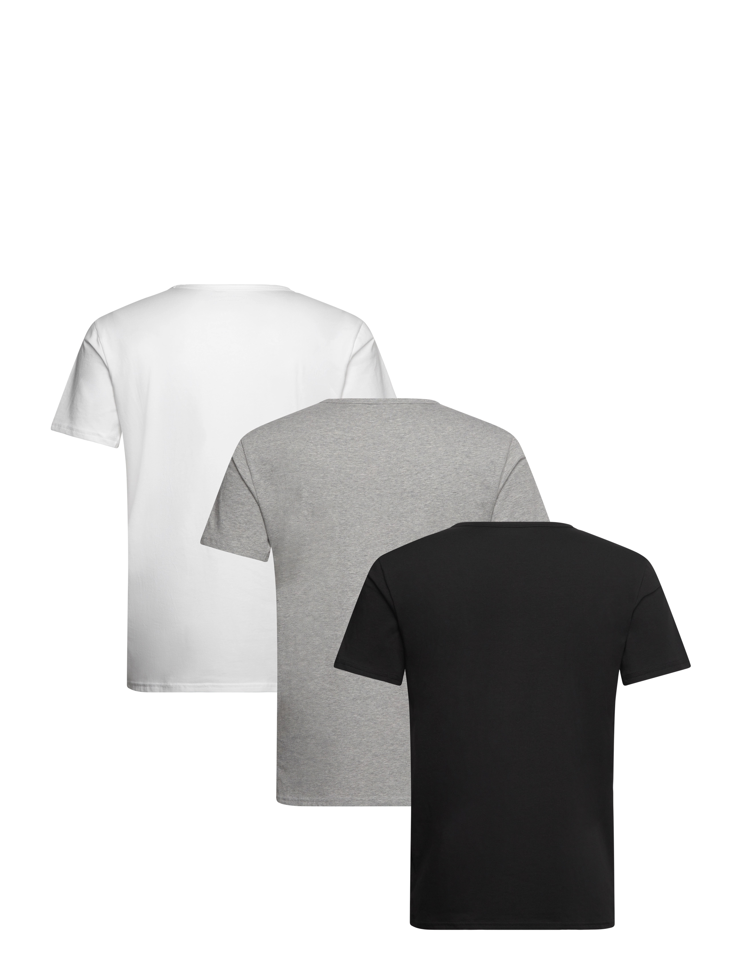 Tommy Hilfiger - STRETCH CN TEE SS 3PACK - multipack t-shirts - black white grey heather - 4
