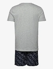 Tommy Hilfiger - SS WOVEN PJ SET DRAWSTRING - pyjama sets - grey ht / th diagonal logo flag - 1