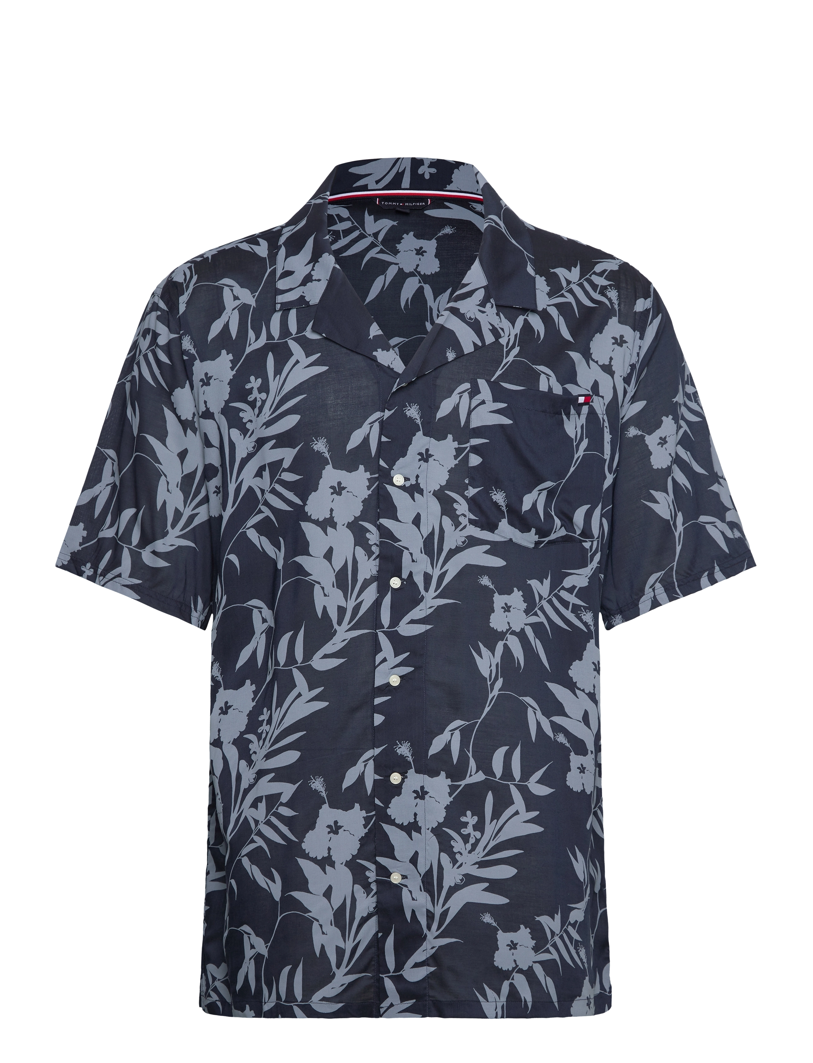 TOMMY HILFIGER Bowling Shirt Print Navy - M - Herren