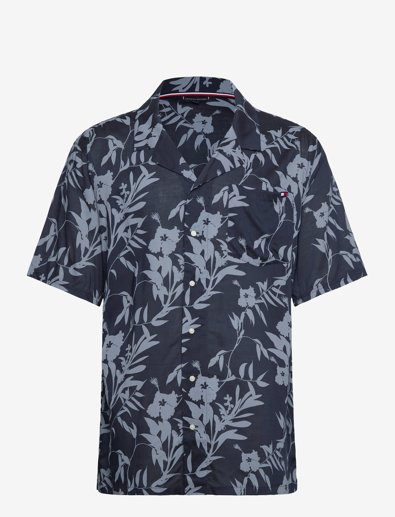 Tommy Hilfiger - BOWLING SHIRT PRINT - kortärmade skjortor - floral tropic aop desert sky - 1