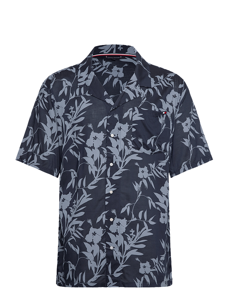 Tommy Hilfiger - BOWLING SHIRT PRINT - kortärmade skjortor - floral tropic aop desert sky - 1