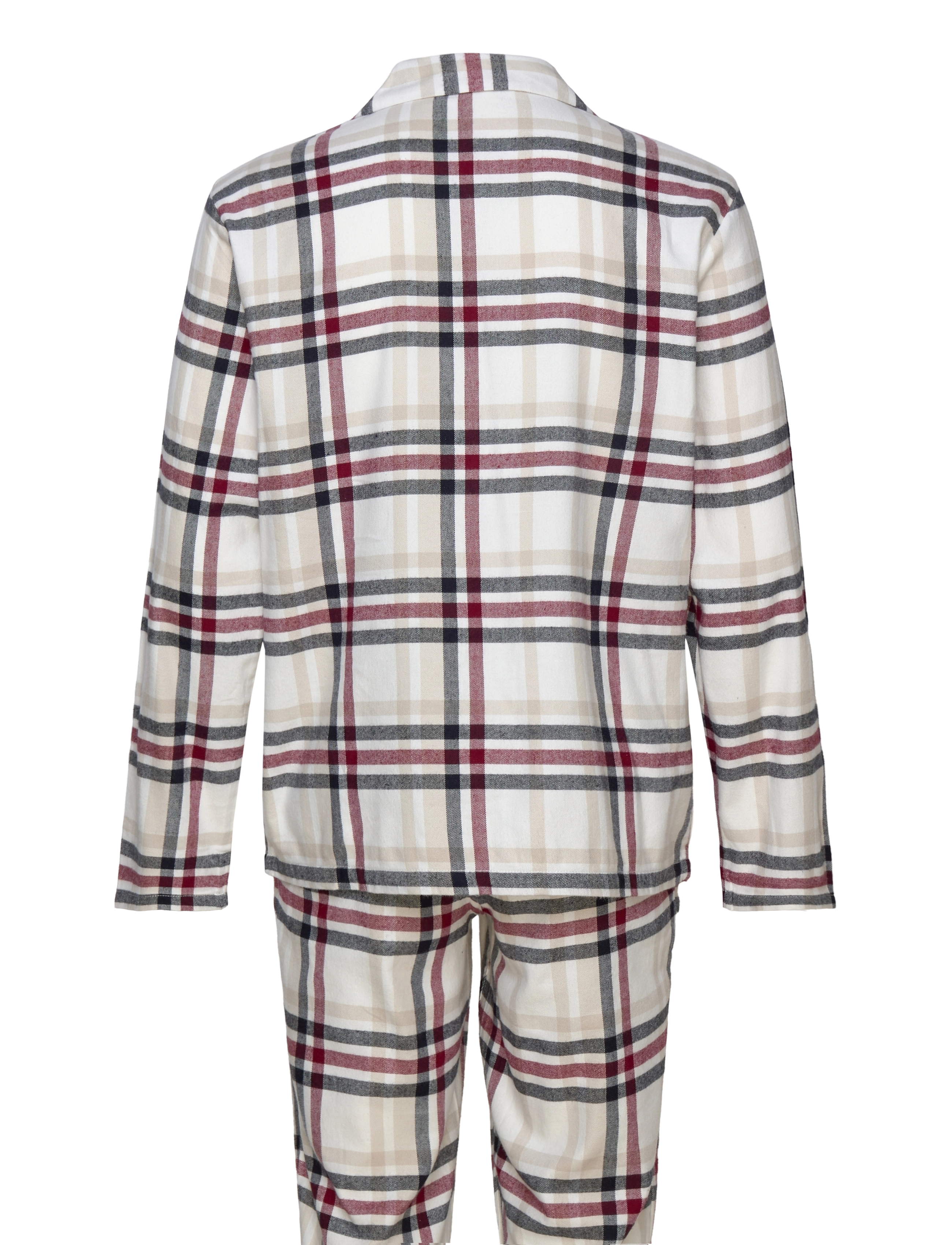 Tommy Hilfiger - LS FLANNEL PJ SHIRT SET - heritage plaid ivory - 1