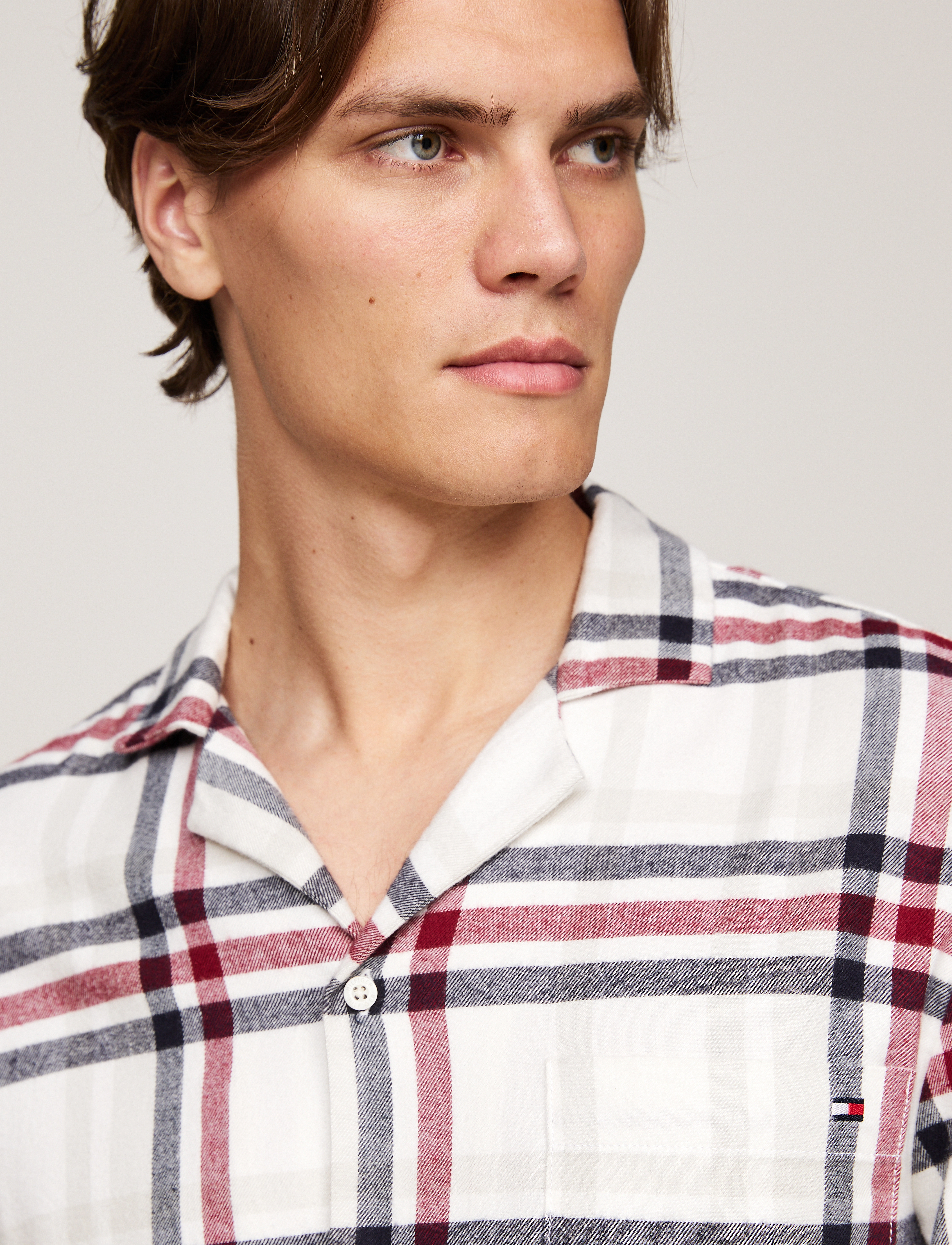 Tommy Hilfiger - LS FLANNEL PJ SHIRT SET - heritage plaid ivory - 5