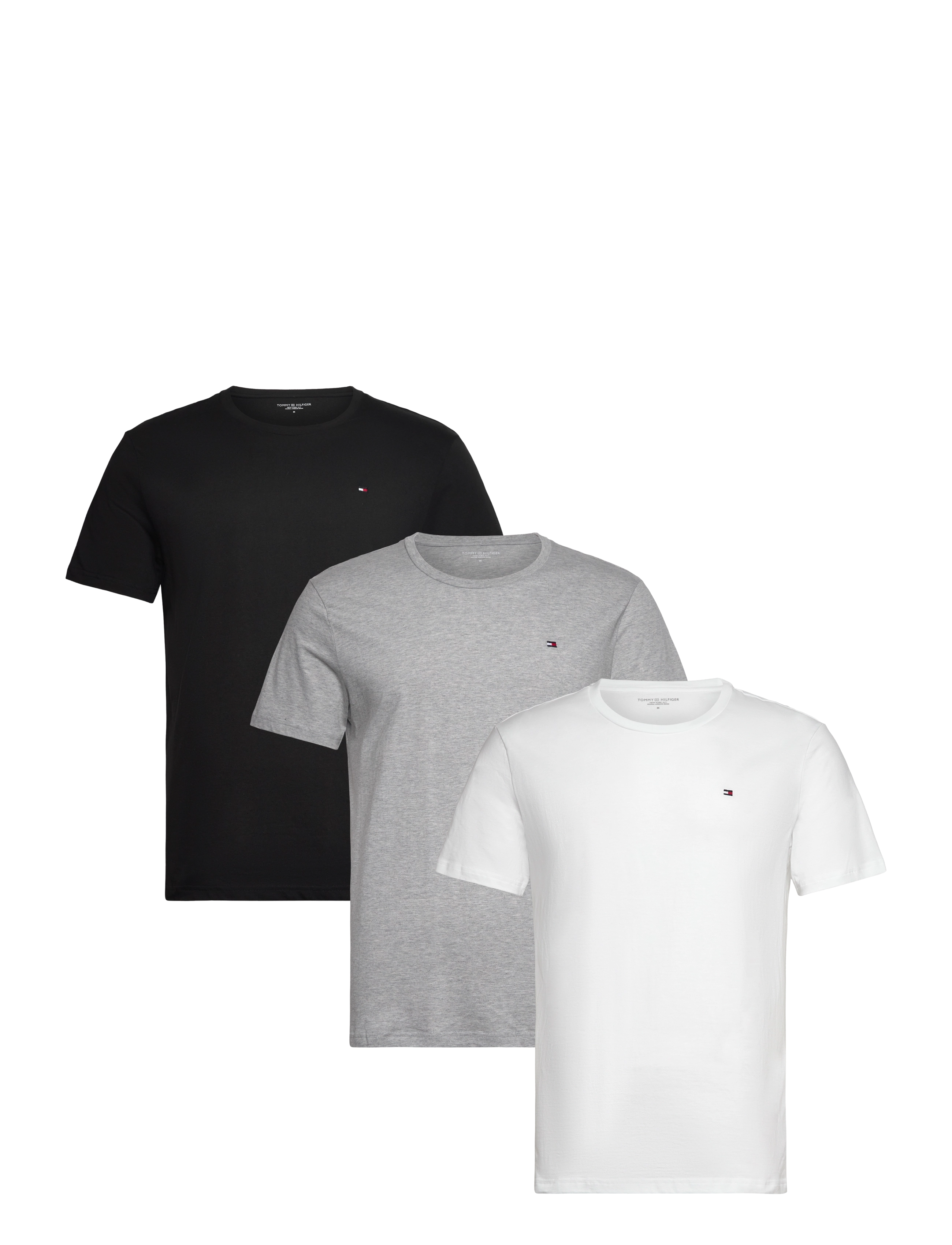 Tommy Hilfiger 3P SS TEE - Tøj - WHITE BLACK GREY HEATHER / multi