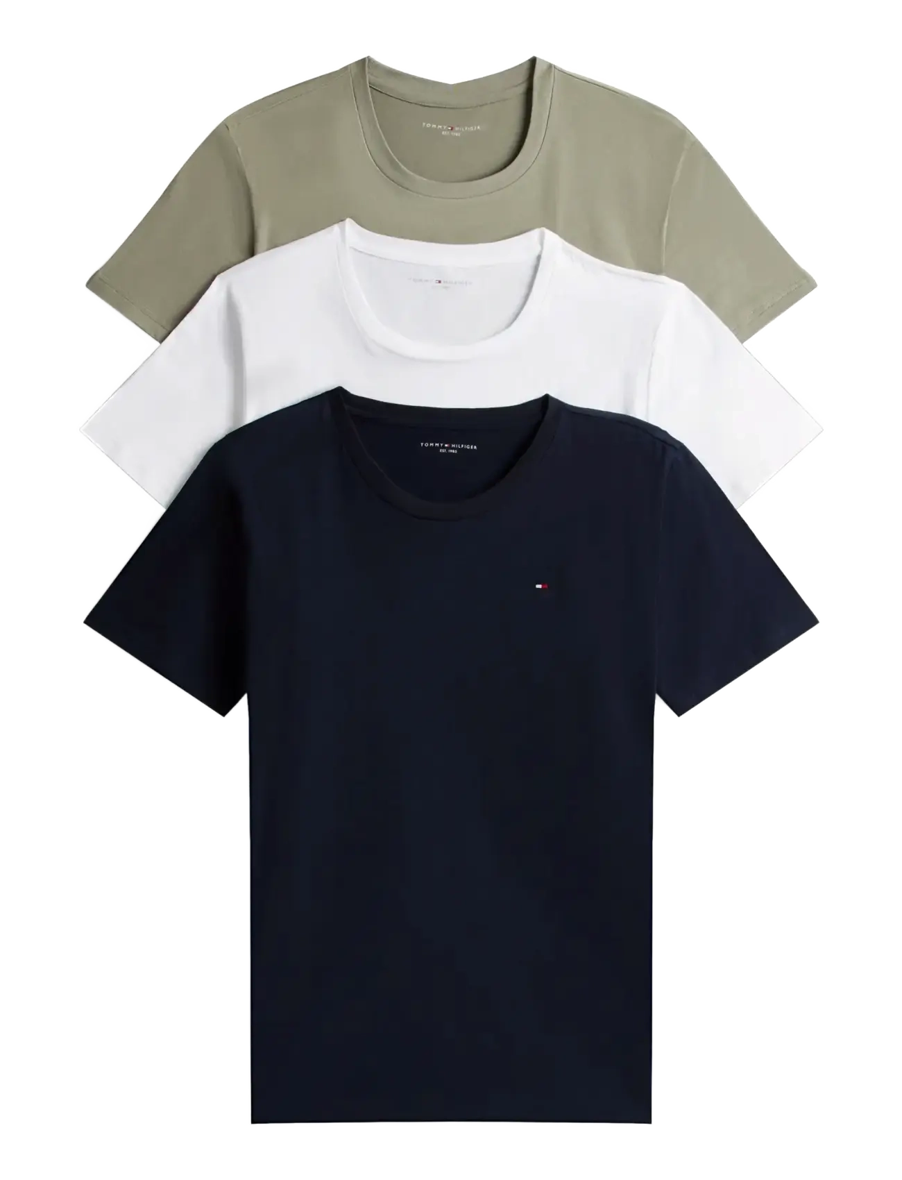 Tommy Hilfiger 3P SS TEE - Basic T-Shirts - DES SKY UTL SAGE WHITE / white