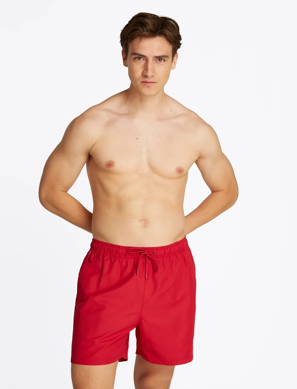 Tommy Hilfiger - MEDIUM DRAWSTRING TAPE - uimashortsit - medium red - 4