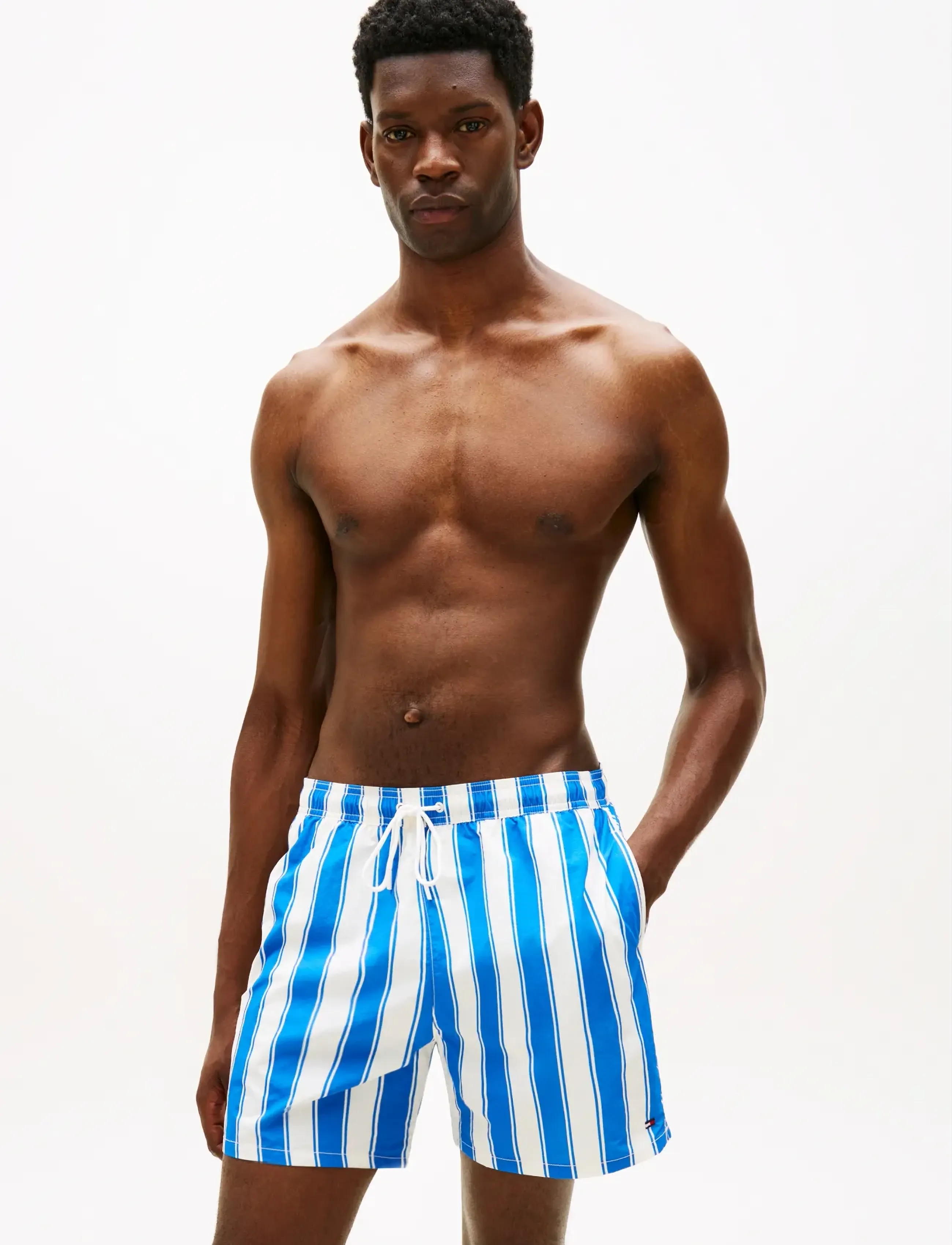 Tommy Hilfiger Medium Drawstring Print, XL, Blue, Badetøj > Shorts, Herre