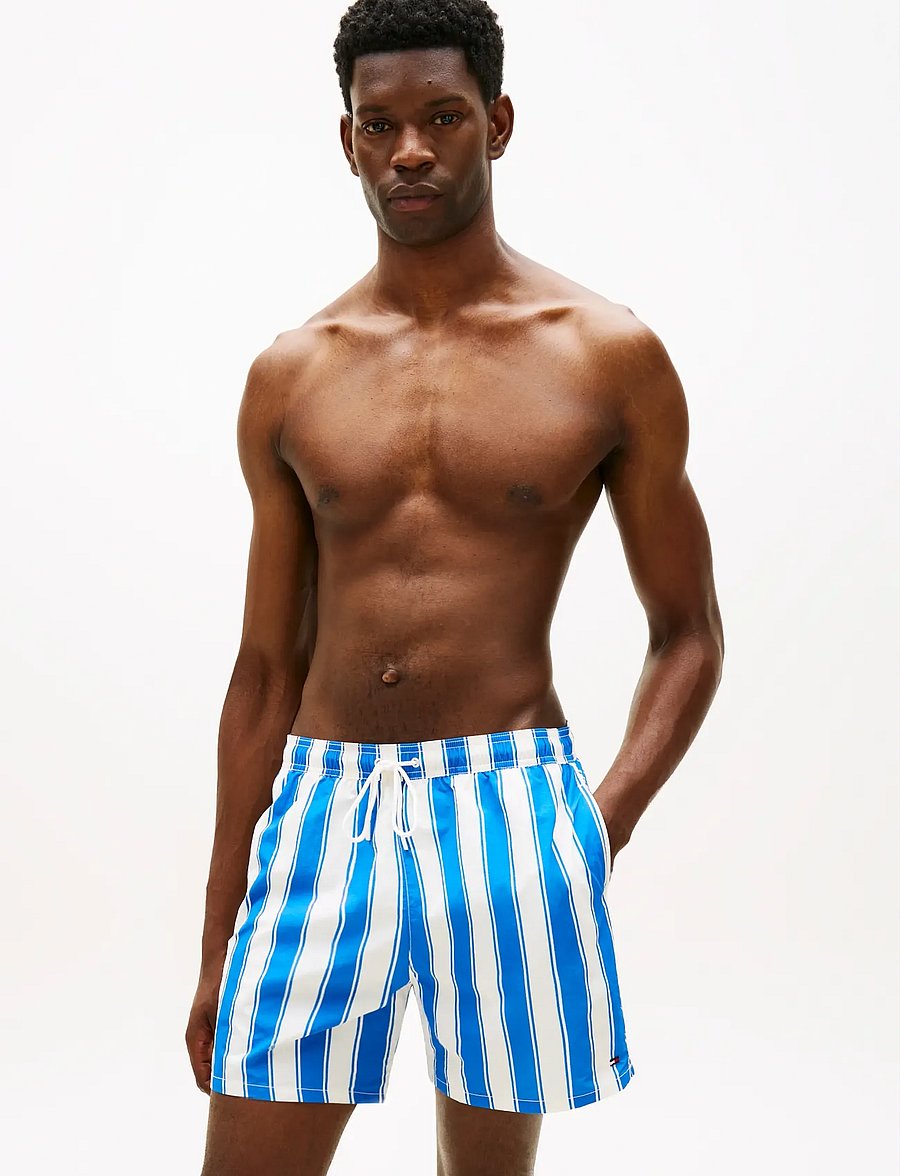 Tommy Hilfiger - MEDIUM DRAWSTRING PRINT - badehose - summer stripe blue orbit - 0