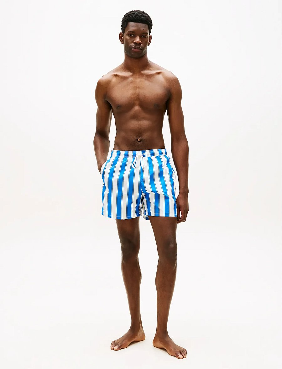 Tommy Hilfiger - MEDIUM DRAWSTRING PRINT - badehose - summer stripe blue orbit - 3