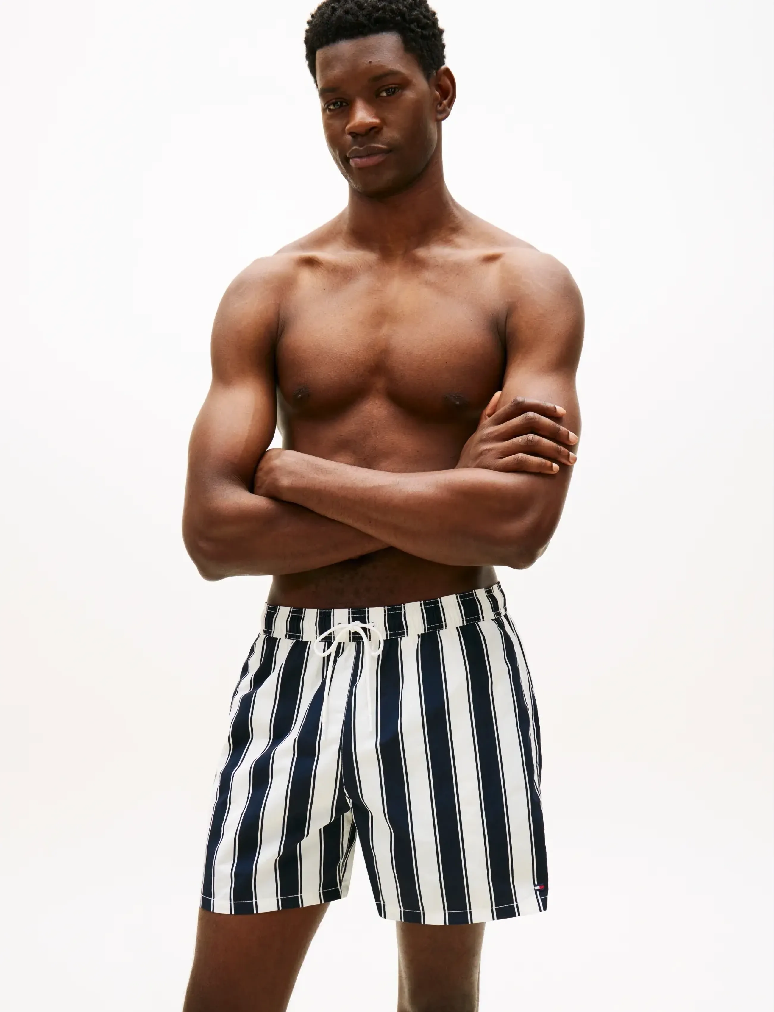 Tommy Hilfiger Medium Drawstring Print, M, White, Badetøj > Shorts, Herre