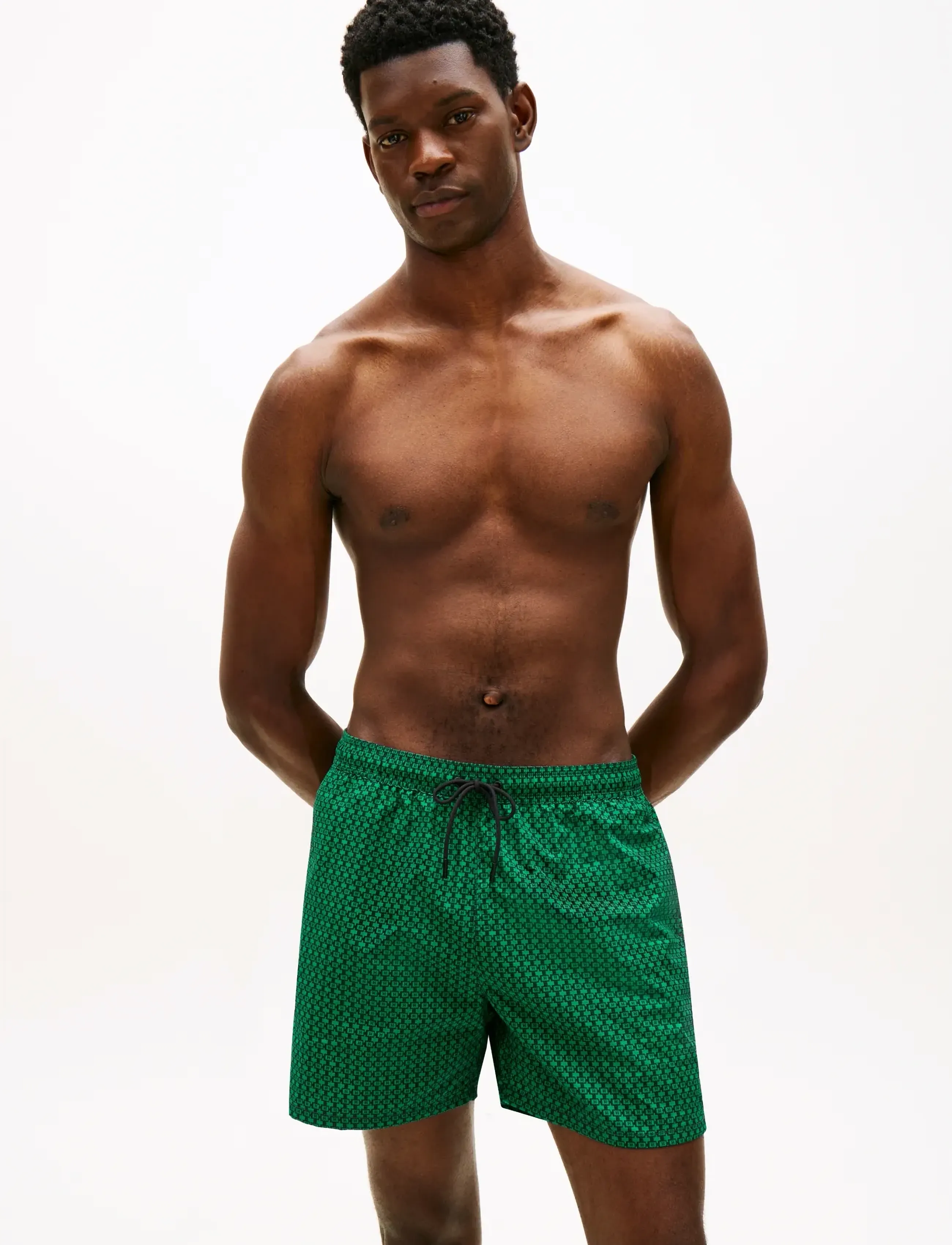 Tommy Hilfiger MEDIUM DRAWSTRING PRINT - Tommy Hilfiger - MINI H GEO EMERALD / green