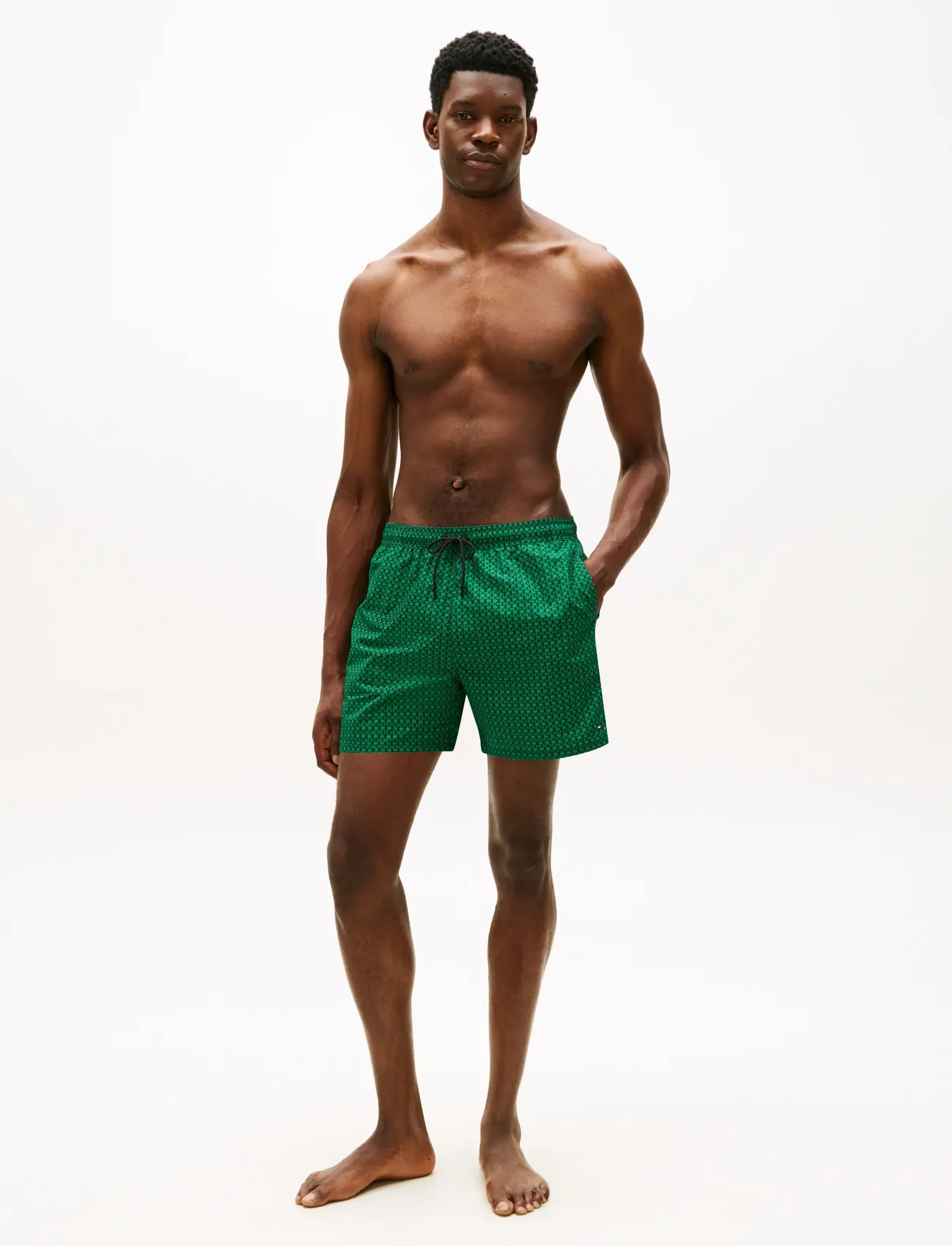 Tommy Hilfiger - MEDIUM DRAWSTRING PRINT - badehose - mini h geo emerald - 3