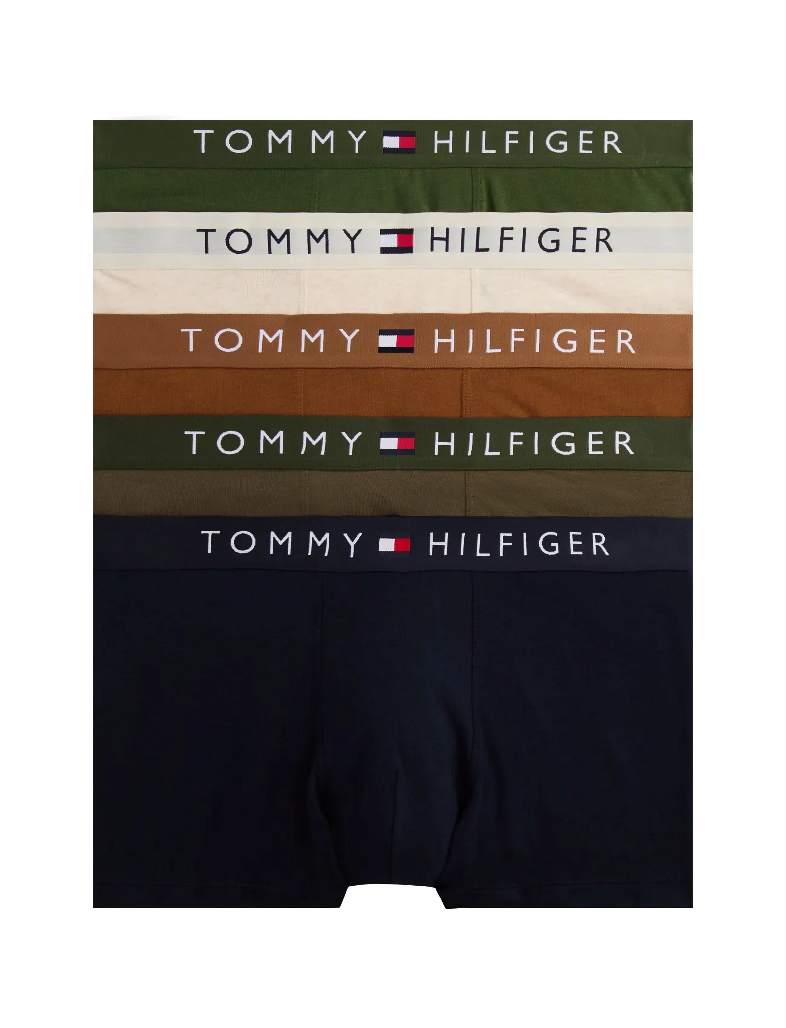 Tommy Hilfiger 5P Trunk Wb, Mænd, Multipack Trunks, Grøn, Str: S