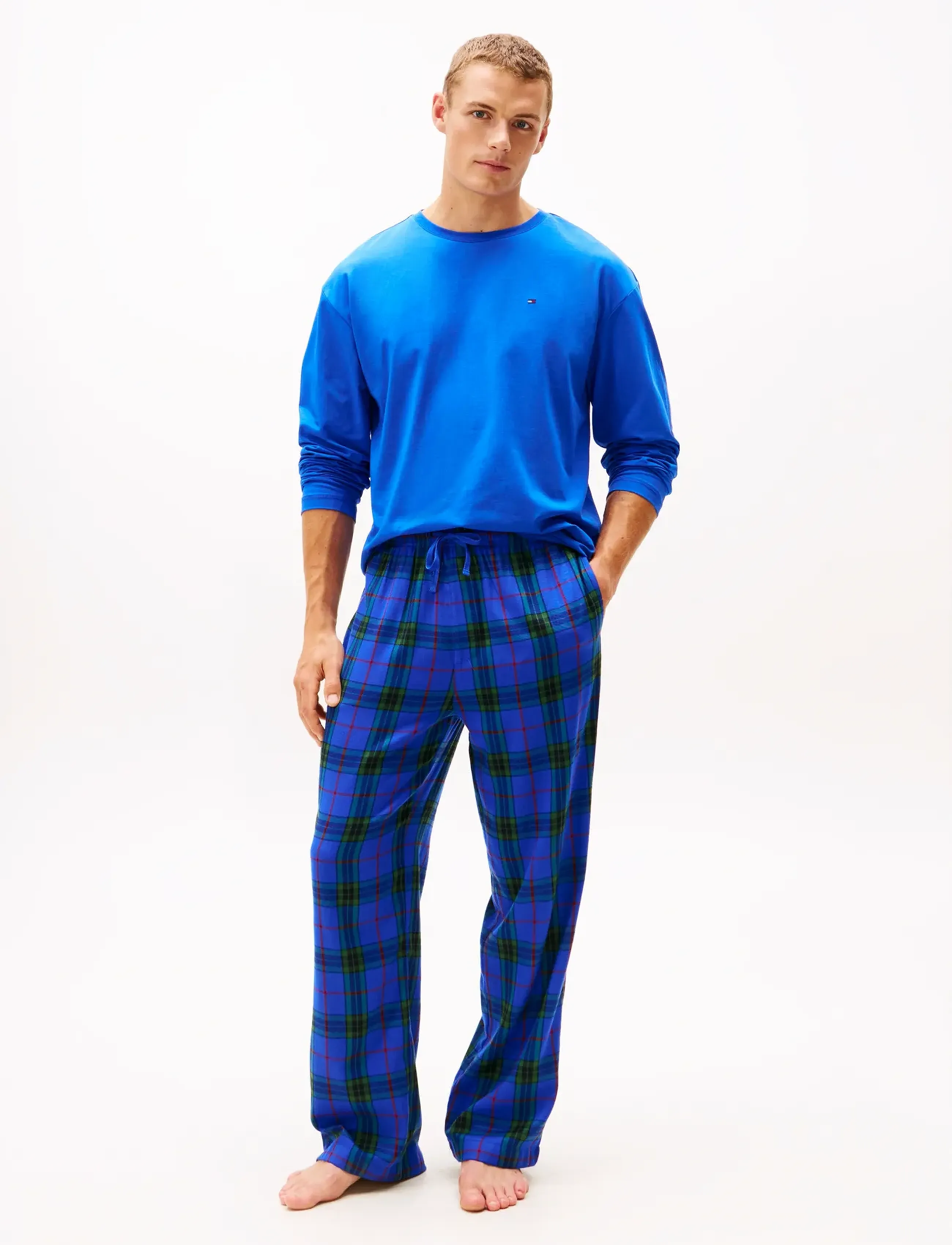 Tommy Hilfiger LS FLANNEL SLIPPERS SET - BOXED - Deals - NOBLE BLUE/BLUE REIKER TARTAN / blue