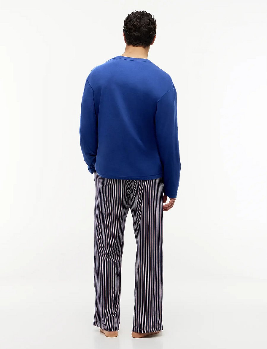 Tommy Hilfiger - LS JERSEY PJ SET PRINT - pyjamasset - preppy navy rwb stripe - 4
