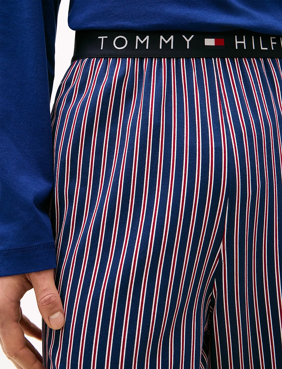 Tommy Hilfiger - LS JERSEY PJ SET PRINT - pidžaamakomplektid - preppy navy rwb stripe - 3