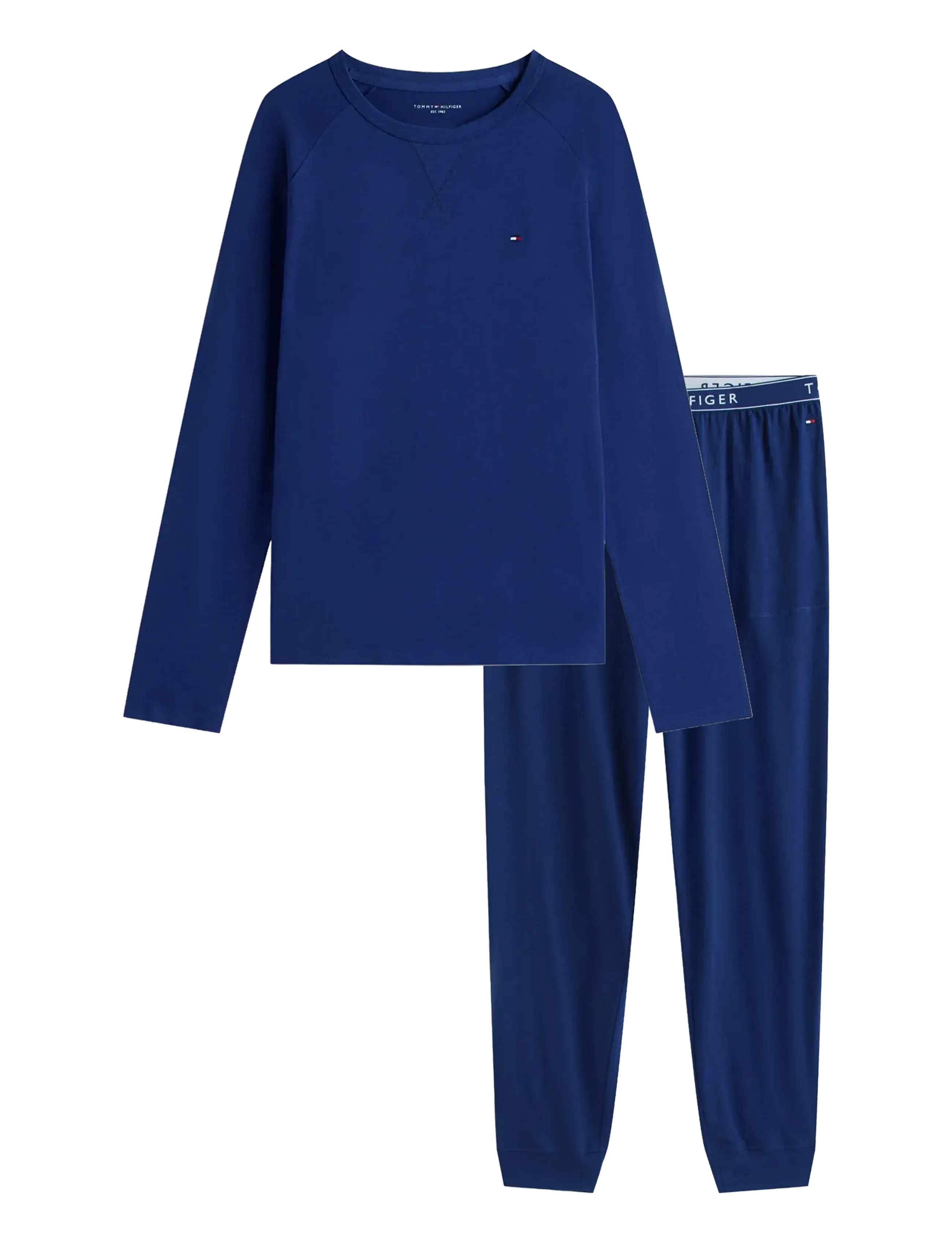 Tommy Hilfiger LS JERSEY PJ SET CUFFED - Pyjama - PREPPY NAVY / navy