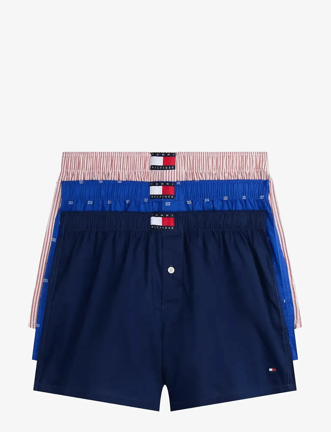Tommy Hilfiger - 3P WOVEN BOXER PRINT - alushousut monipakkauksessa - prp nvy flg nob blu mni stp - 1