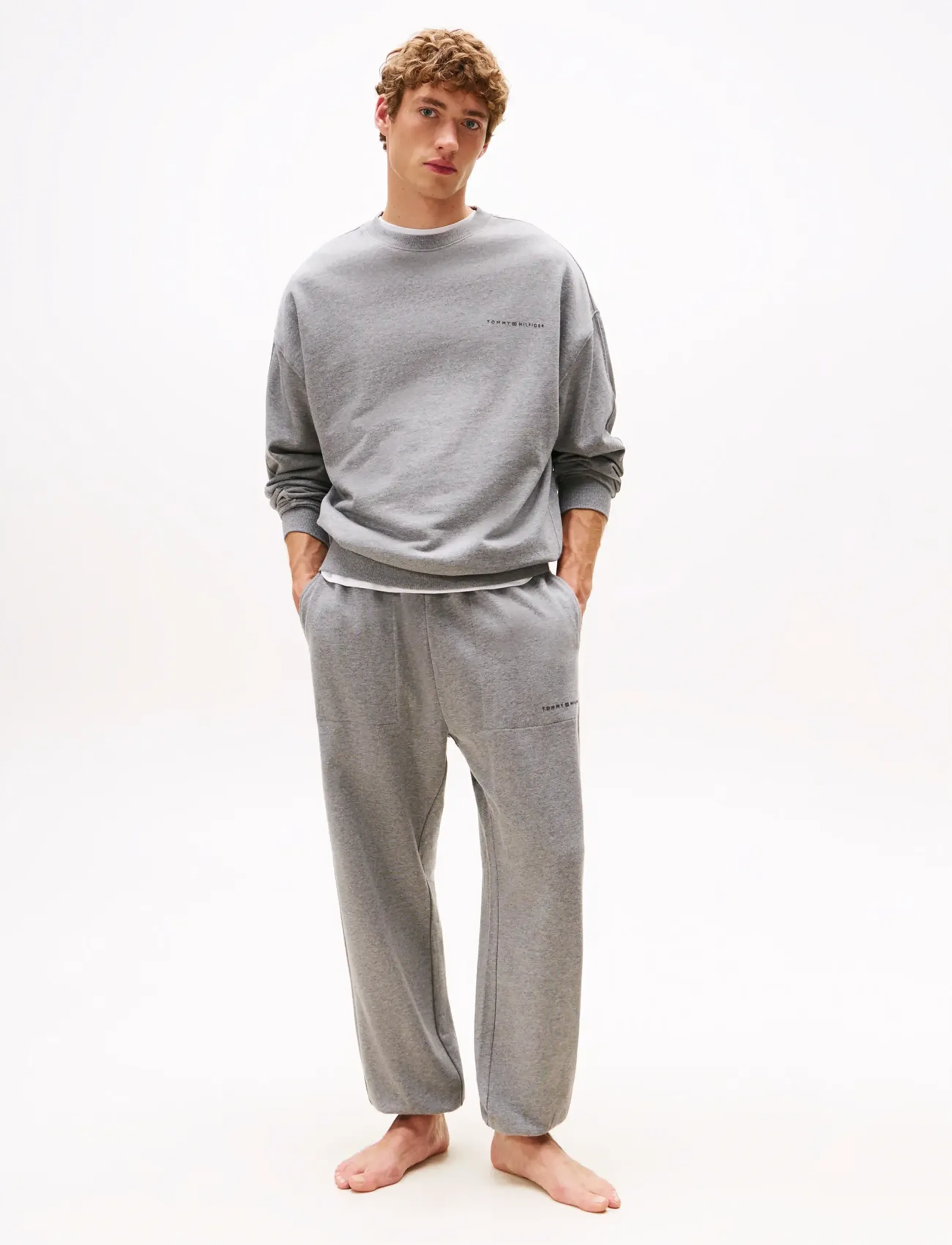 Tommy Hilfiger - TRACK TOP - pidžamas tops - medium grey heather - 2