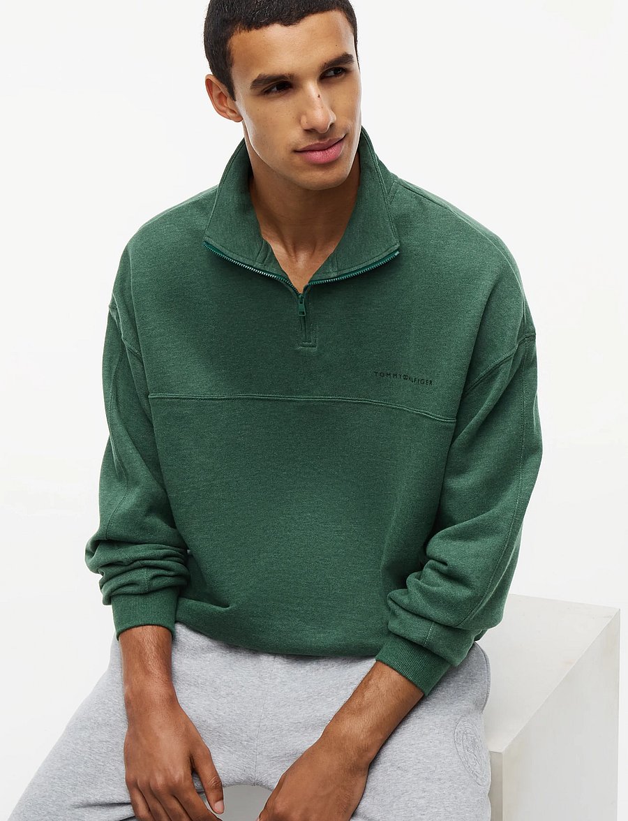 Tommy Hilfiger - HALF ZIP - sweatshirts - ornamental green heather - 4