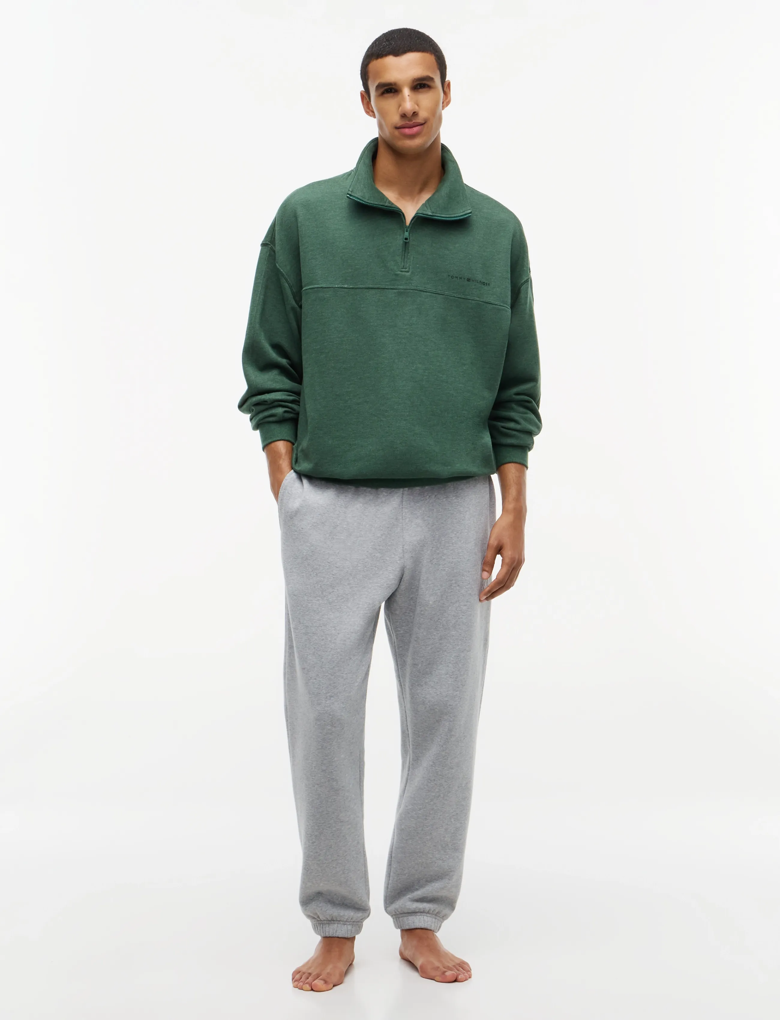 Tommy Hilfiger - HALF ZIP - sweatshirts - ornamental green heather - 5