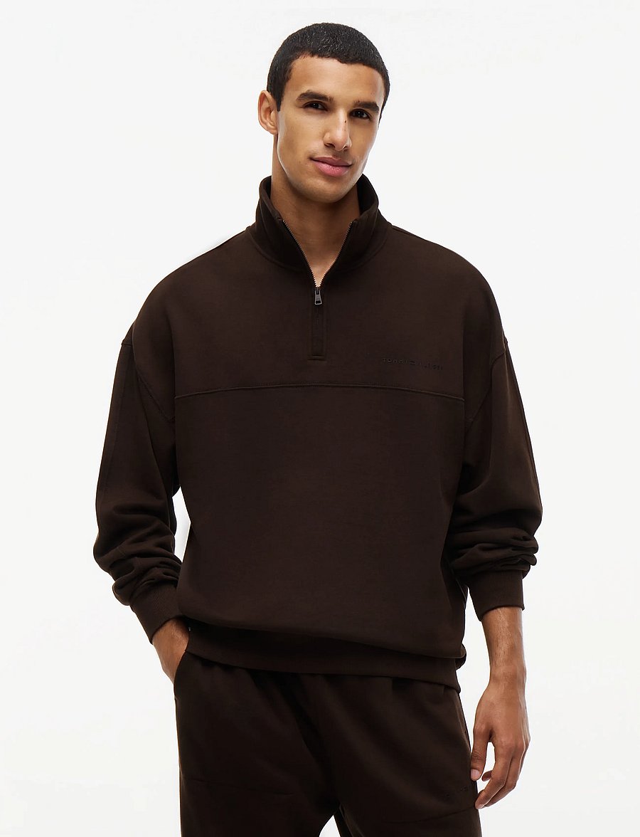 Tommy Hilfiger - HALF ZIP - sweatshirts - dark coffee - 0