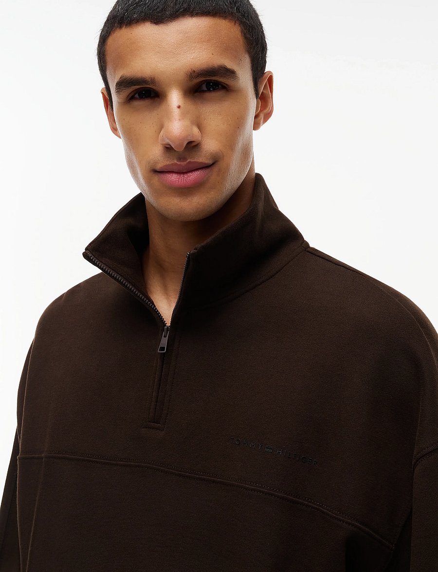 Tommy Hilfiger - HALF ZIP - sweatshirts - dark coffee - 4
