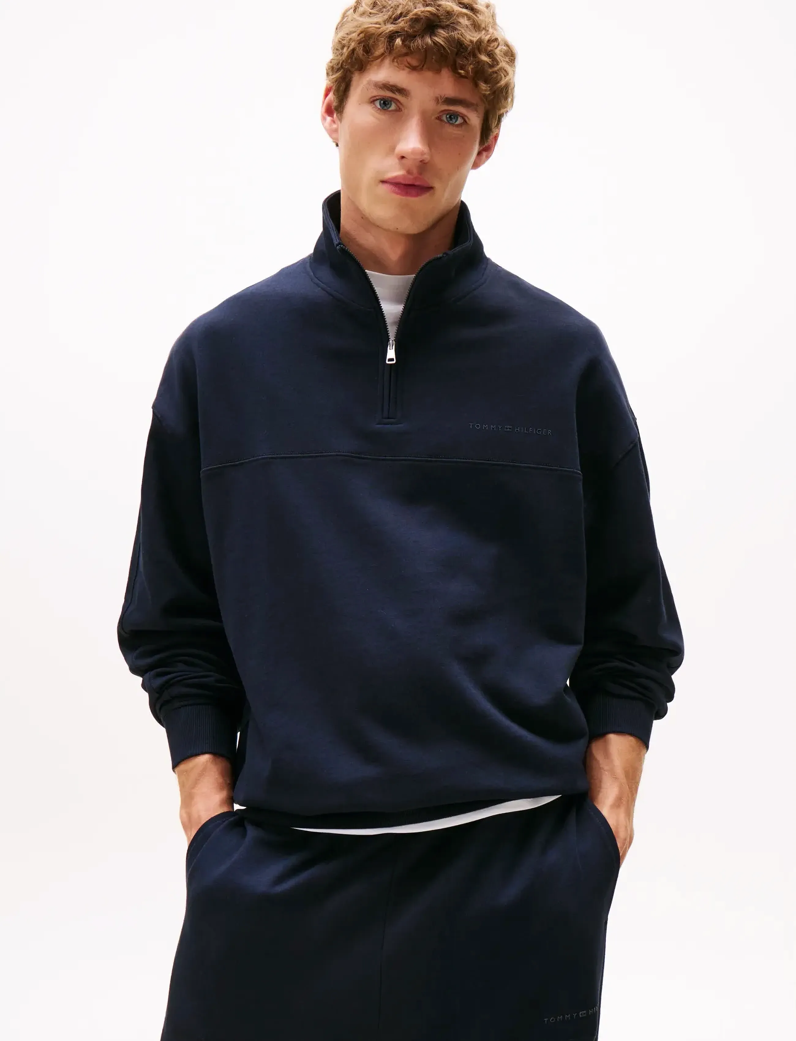 Tommy Hilfiger HALF ZIP - Tøj - DESERT SKY / navy