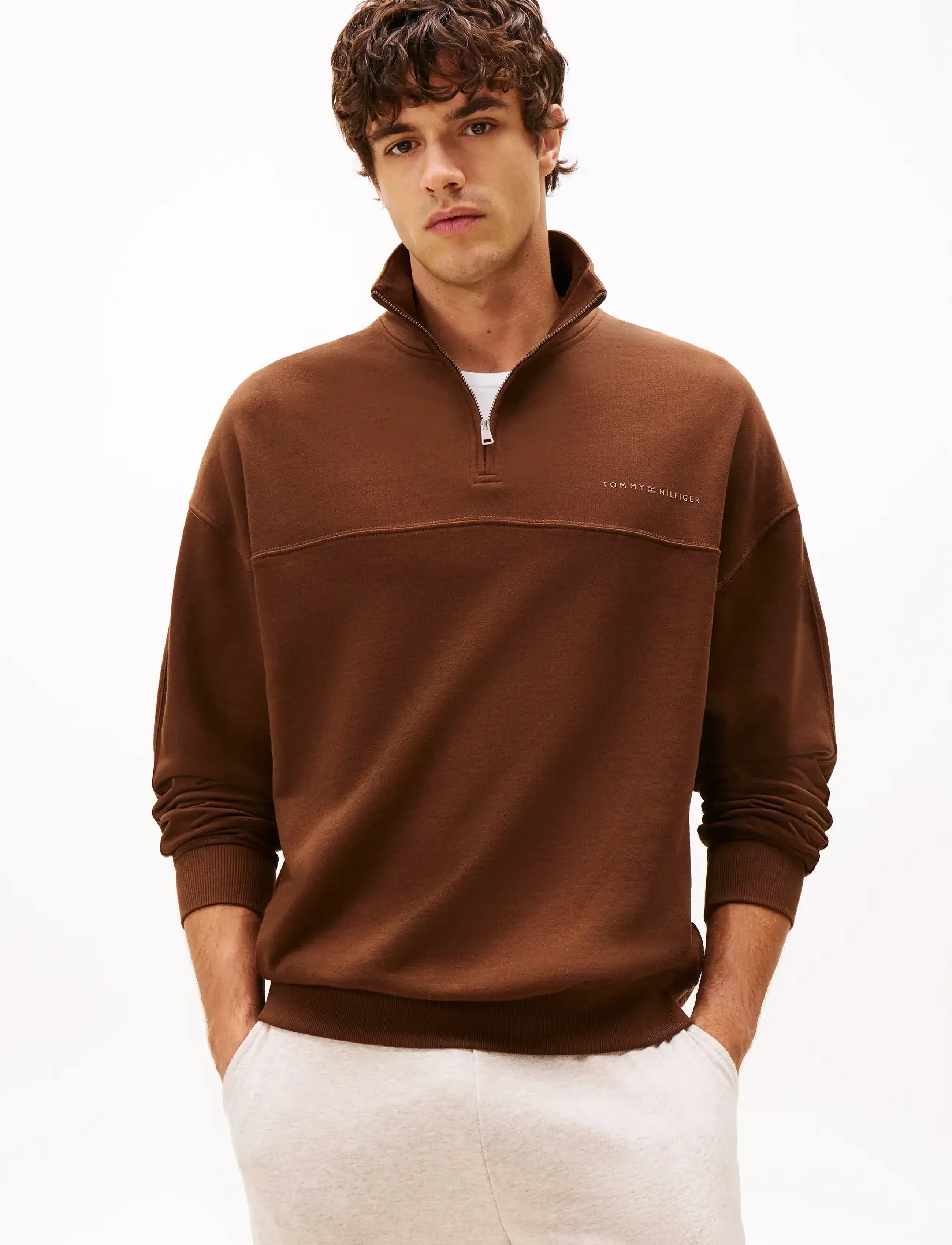 Tommy Hilfiger HALF ZIP - Kleidung - LEGACY BROWN / brown