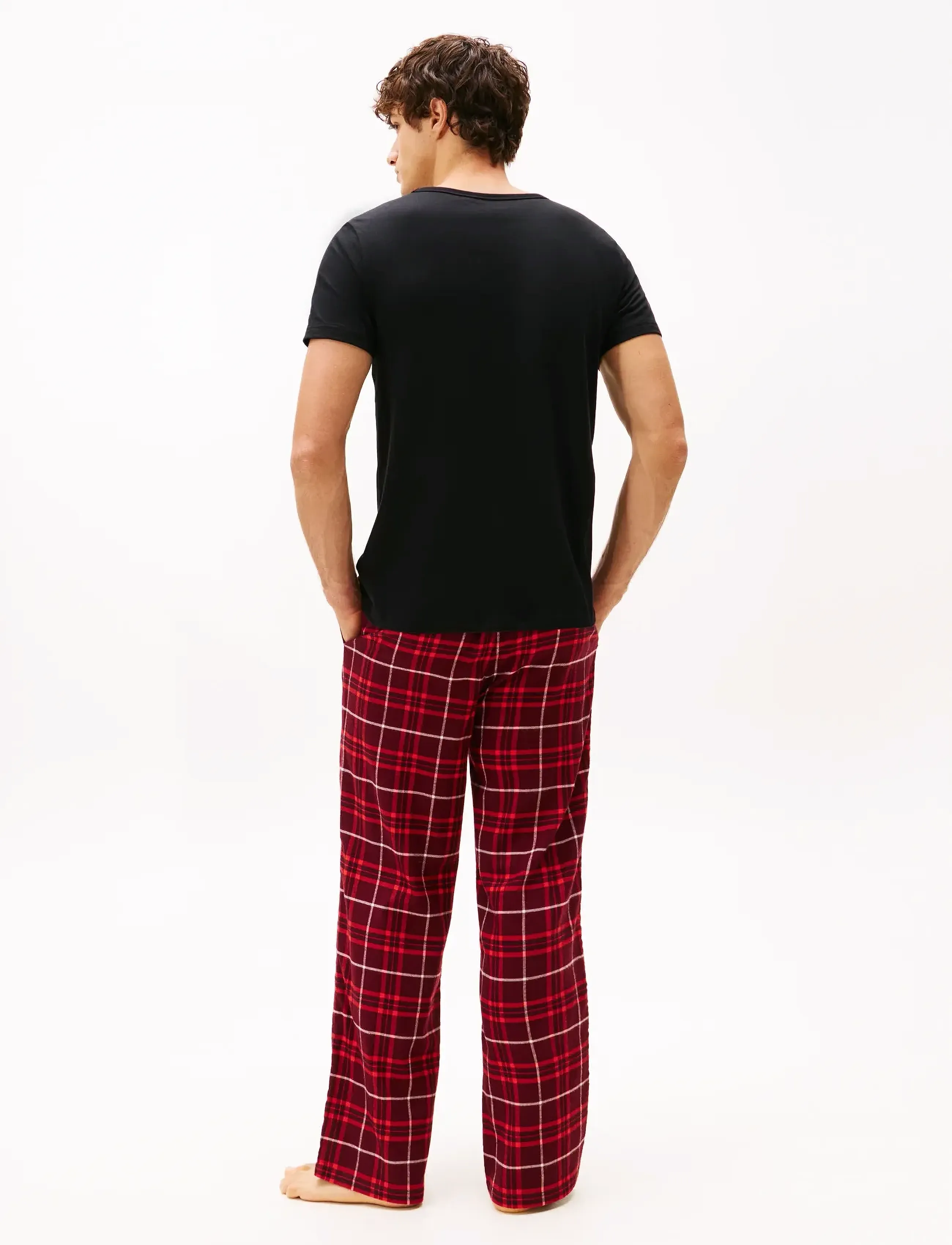 Tommy Hilfiger - 3P SS V-NECK TEE - black/white/mid grey heather - 4