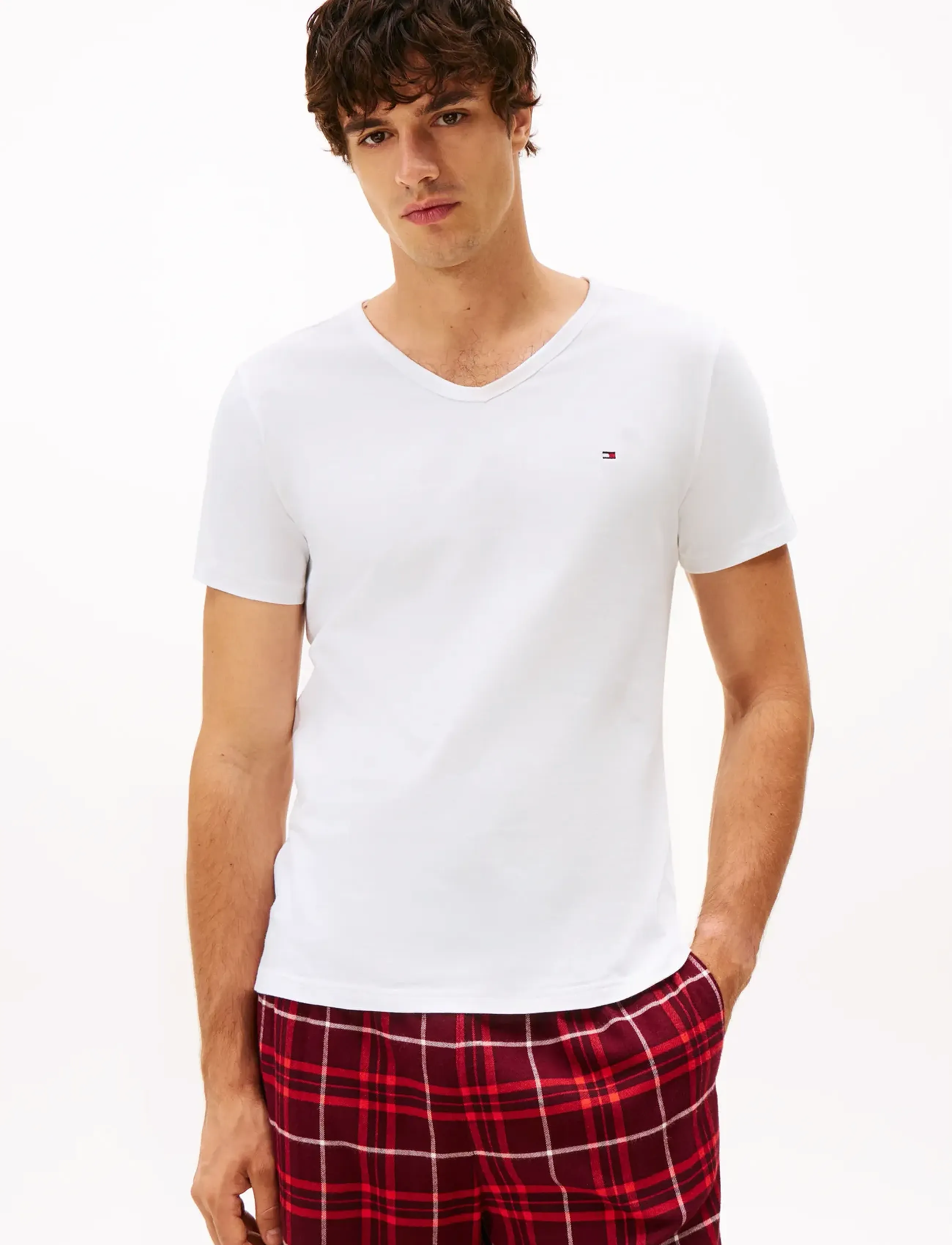 Tommy Hilfiger - 3P SS V-NECK TEE - black/white/mid grey heather - 5