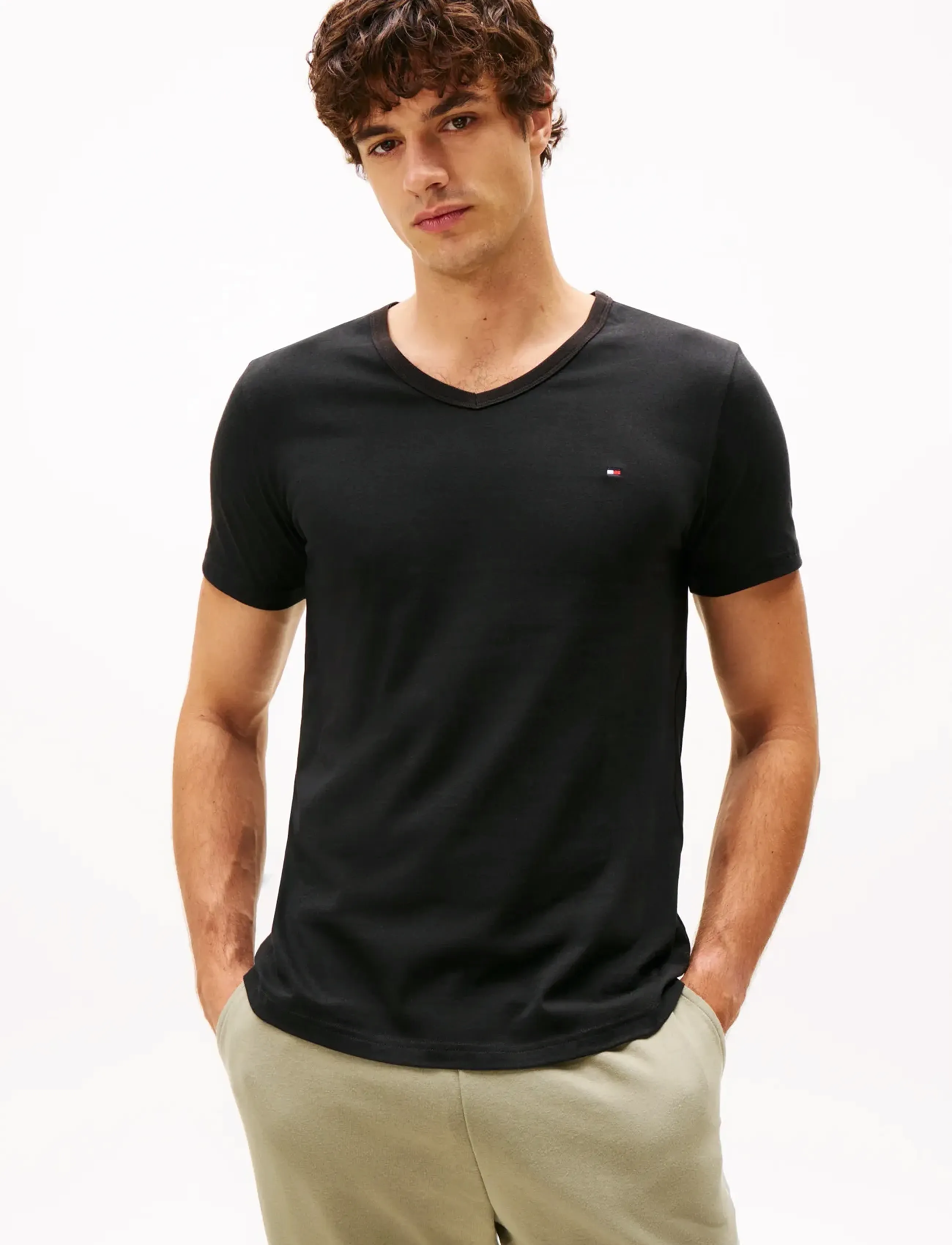 Tommy Hilfiger - 3P SS V-NECK TEE - pyjamapaidat - black/black/black - 2