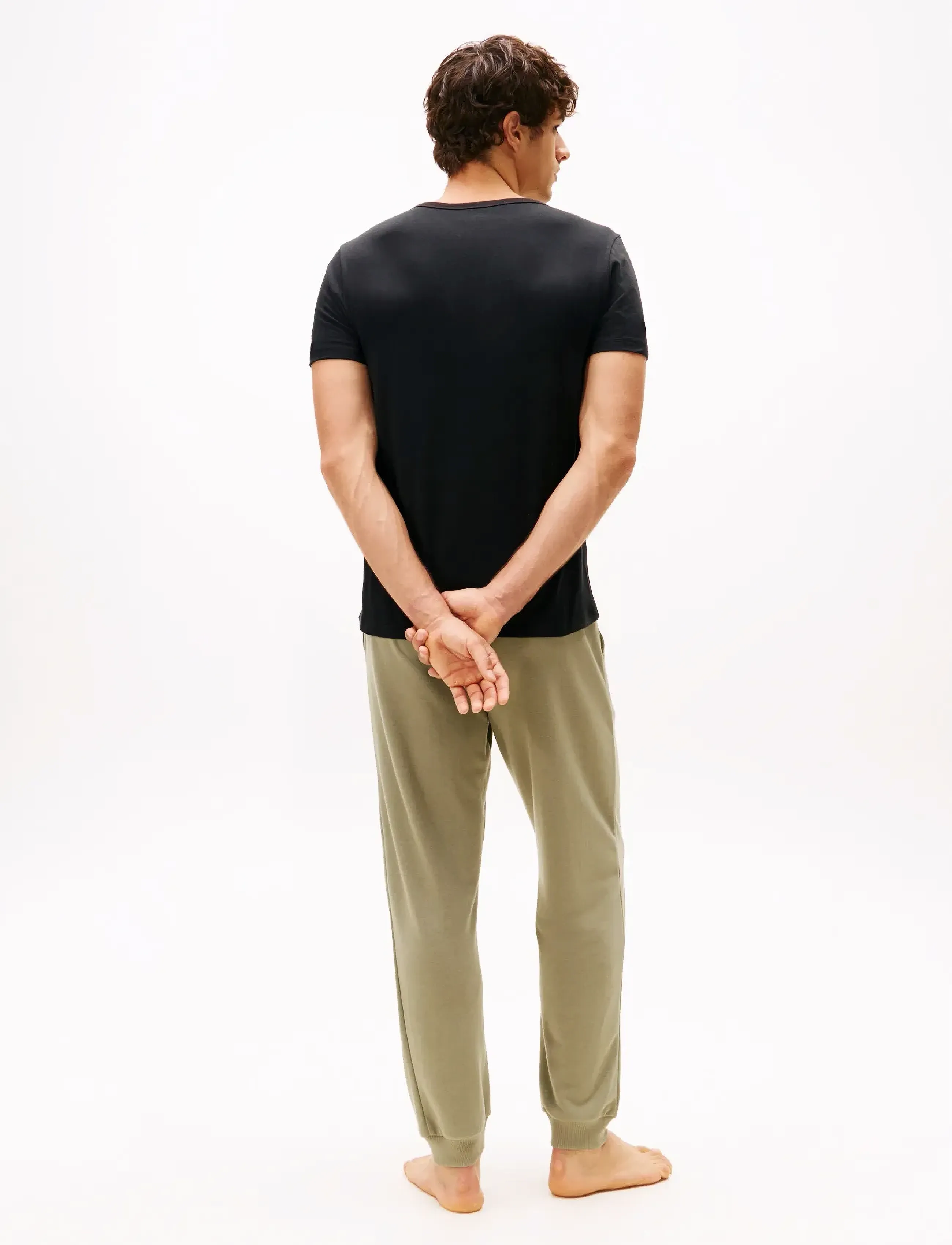 Tommy Hilfiger - 3P SS V-NECK TEE - pyjamapaidat - black/black/black - 4