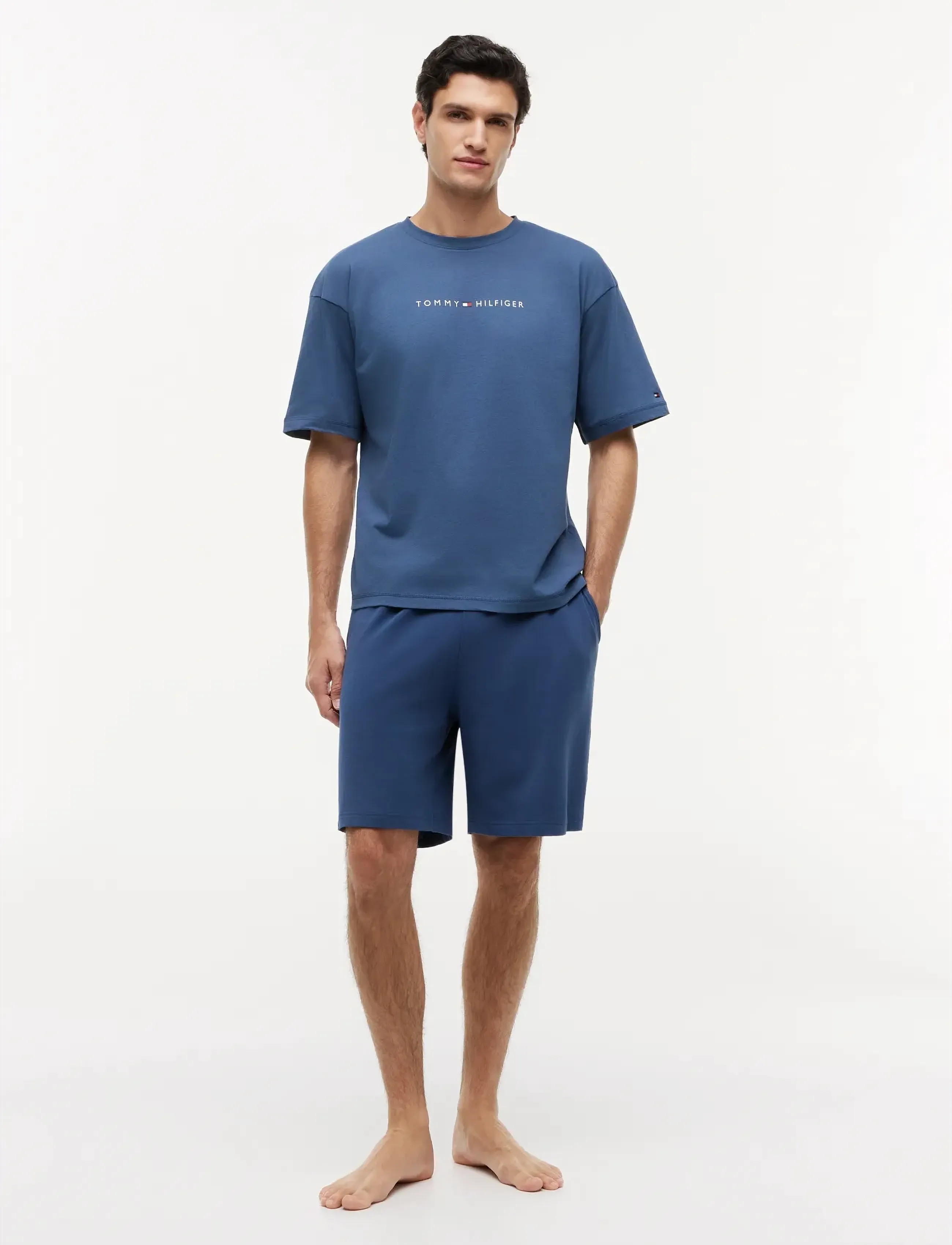 Tommy Hilfiger - SS LOGO TEE - short-sleeved t-shirts - aegean sea - 4