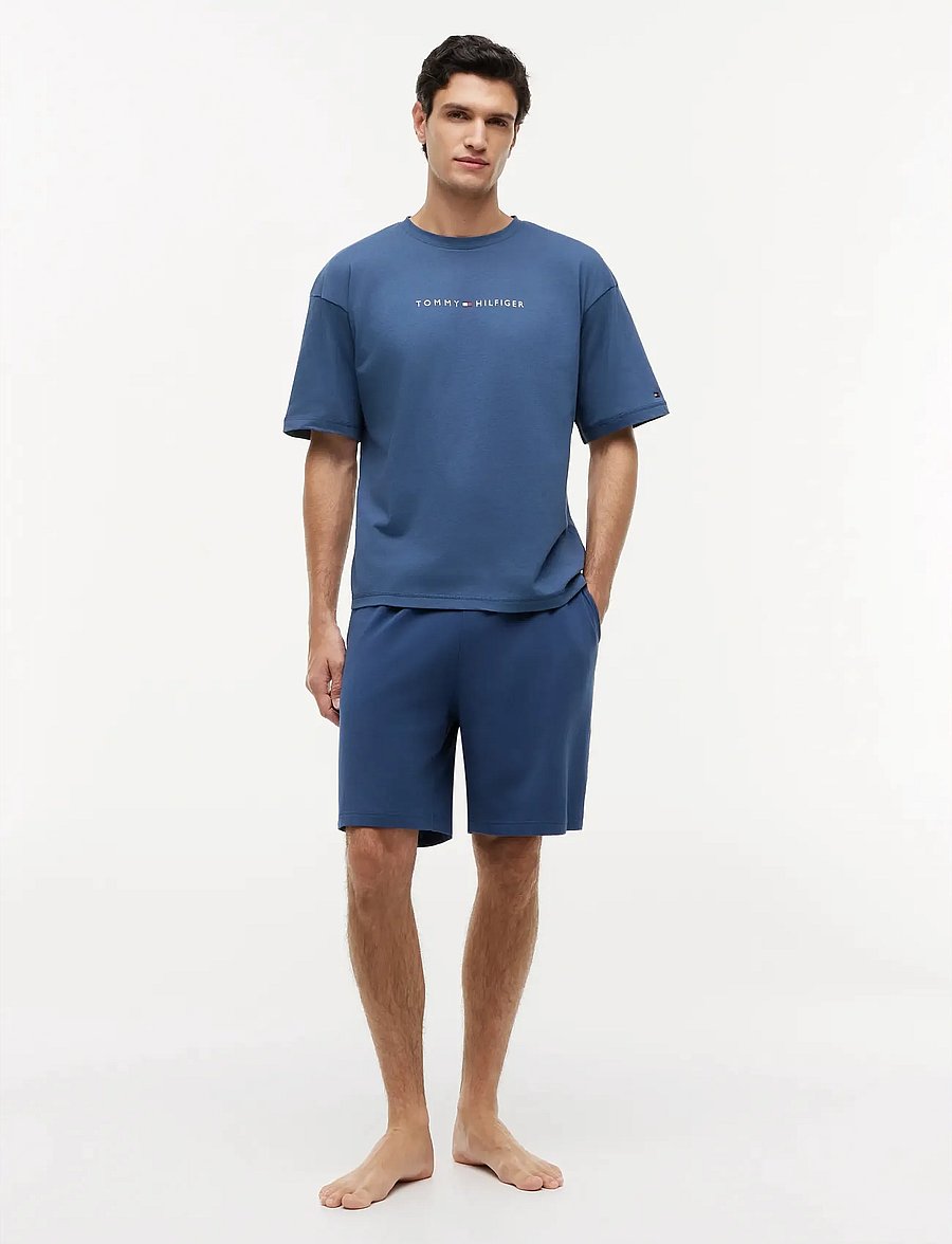 Tommy Hilfiger - SS LOGO TEE - kortærmede t-shirts - aegean sea - 4