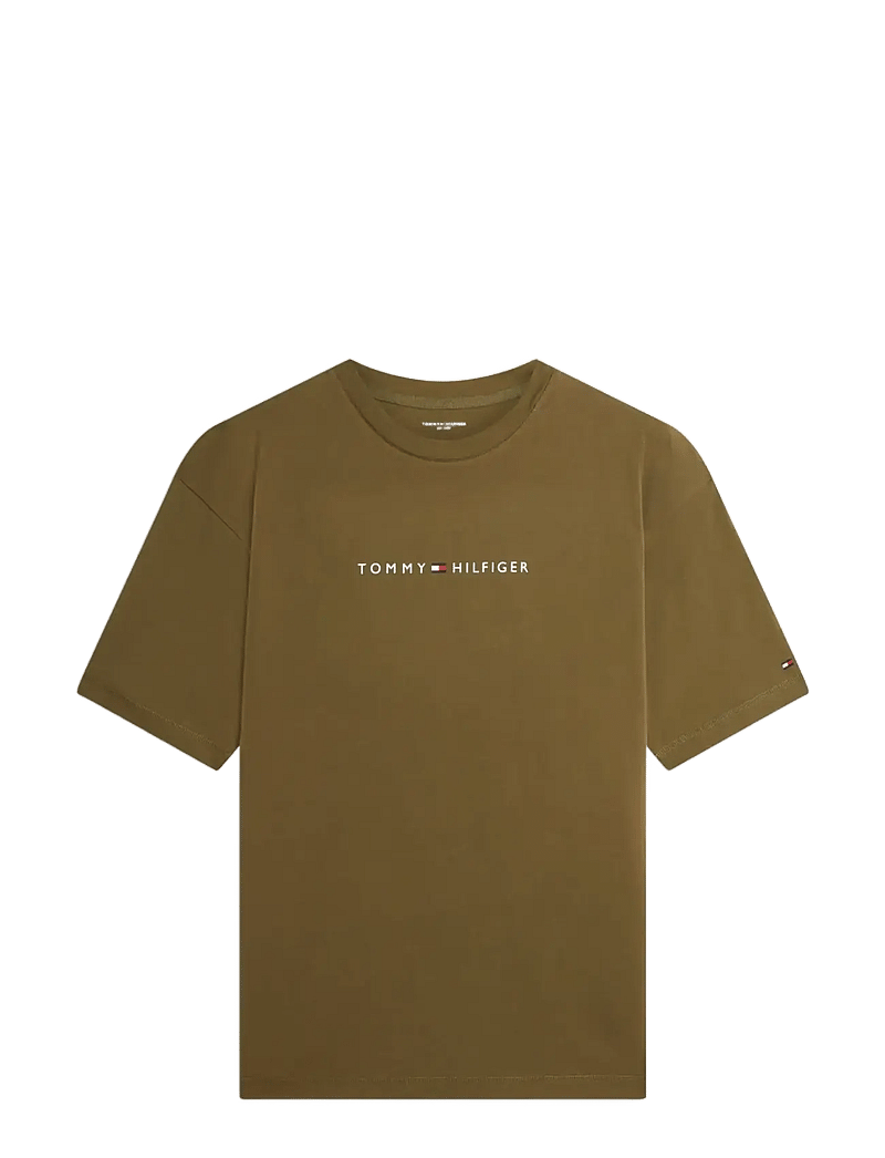Tommy Hilfiger - SS LOGO TEE - lühikeste varrukatega t-särgid - army green - 1